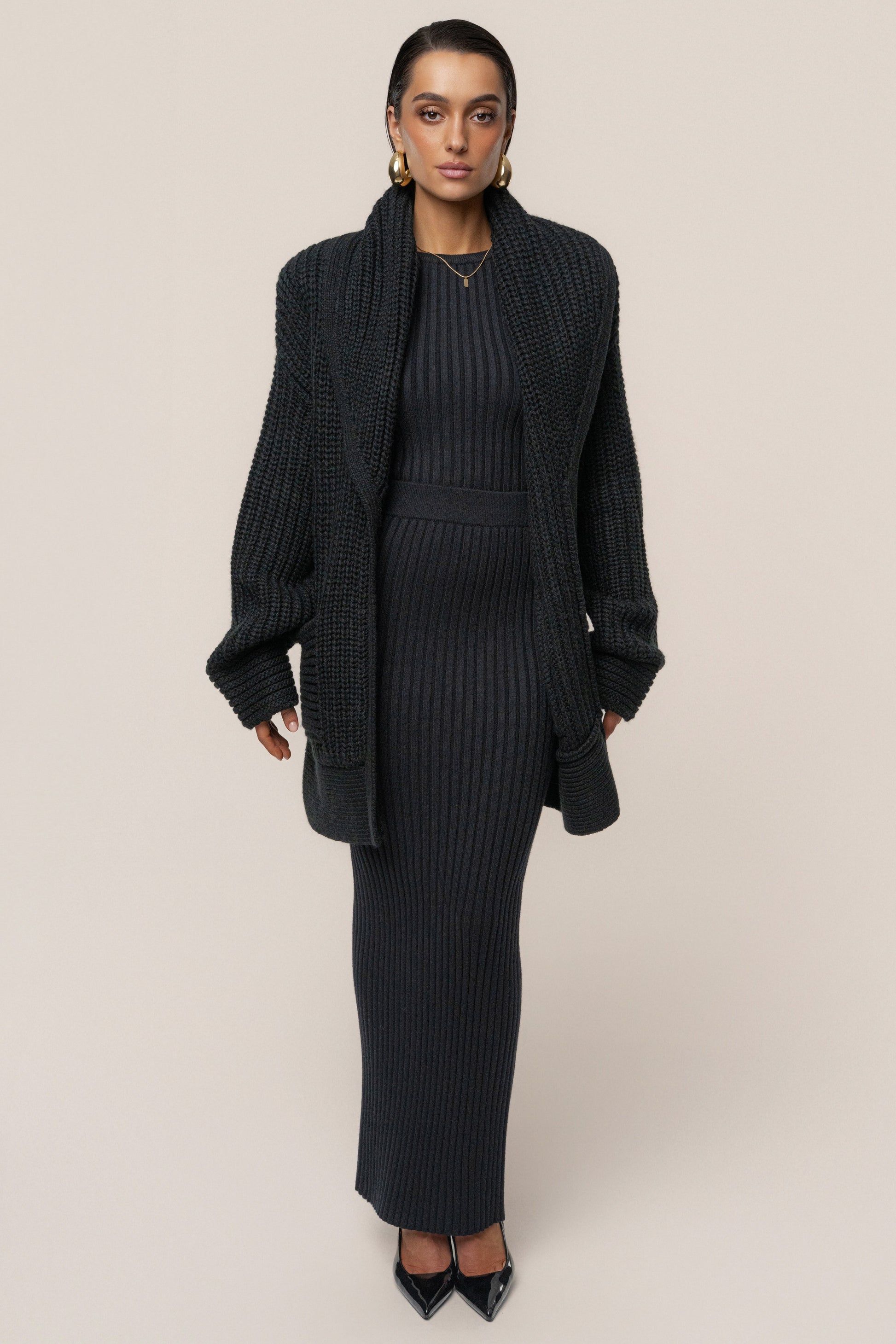 Black Soft Reset Ribbed Skirt JLUXLABEL