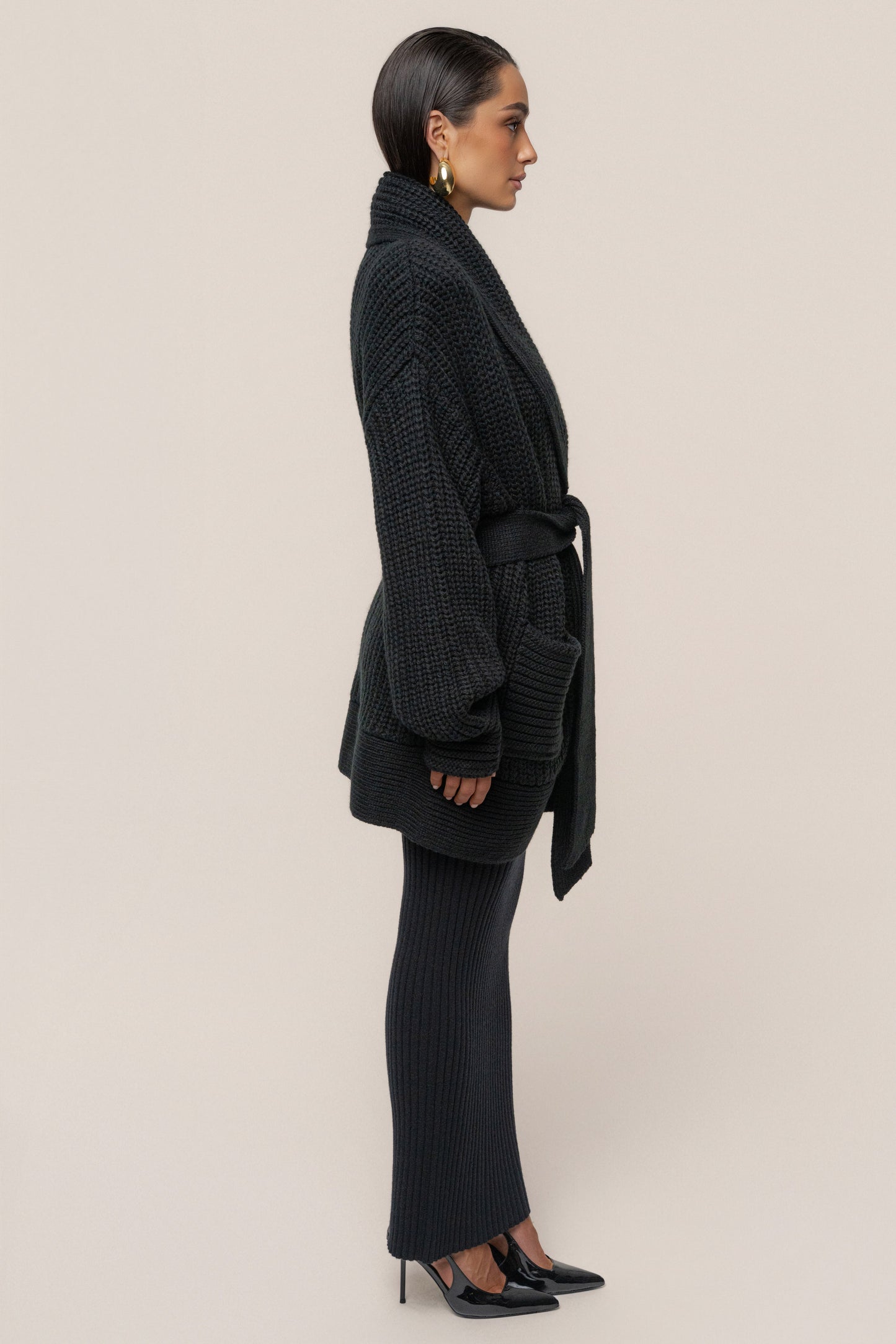 Black Hazel Knit Cardigan