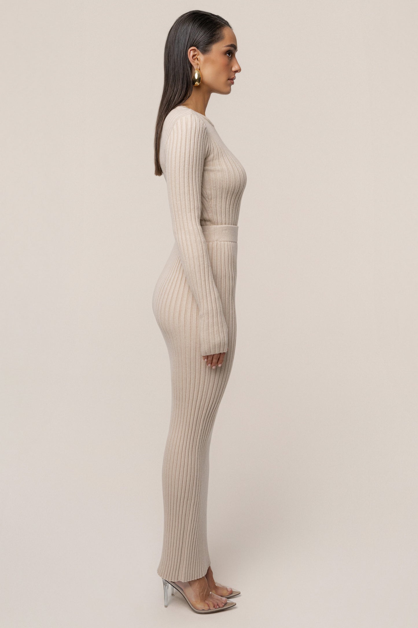 Stone Soft Reset Ribbed Skirt JLUXLABEL