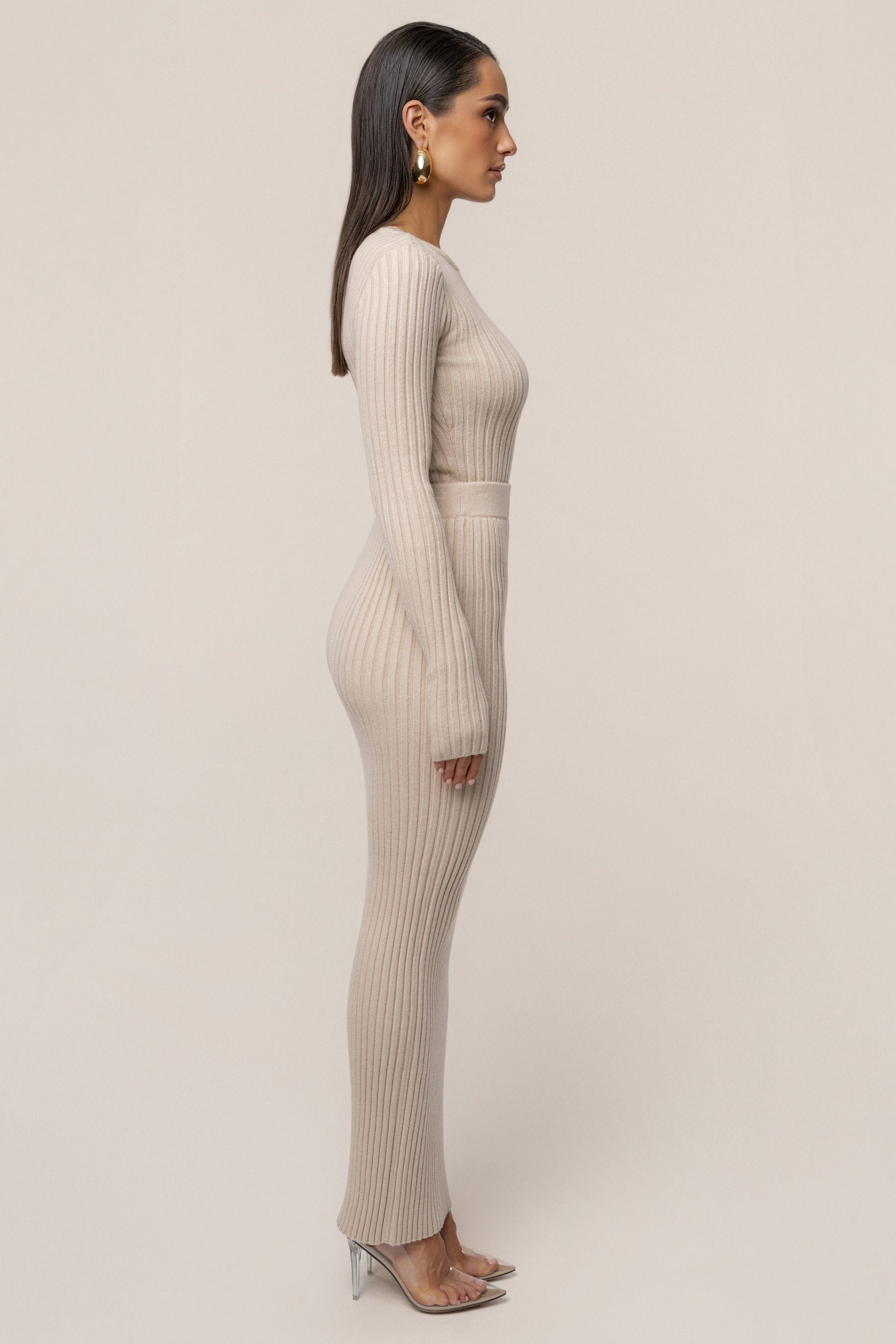 Stone Soft Reset Ribbed Skirt JLUXLABEL