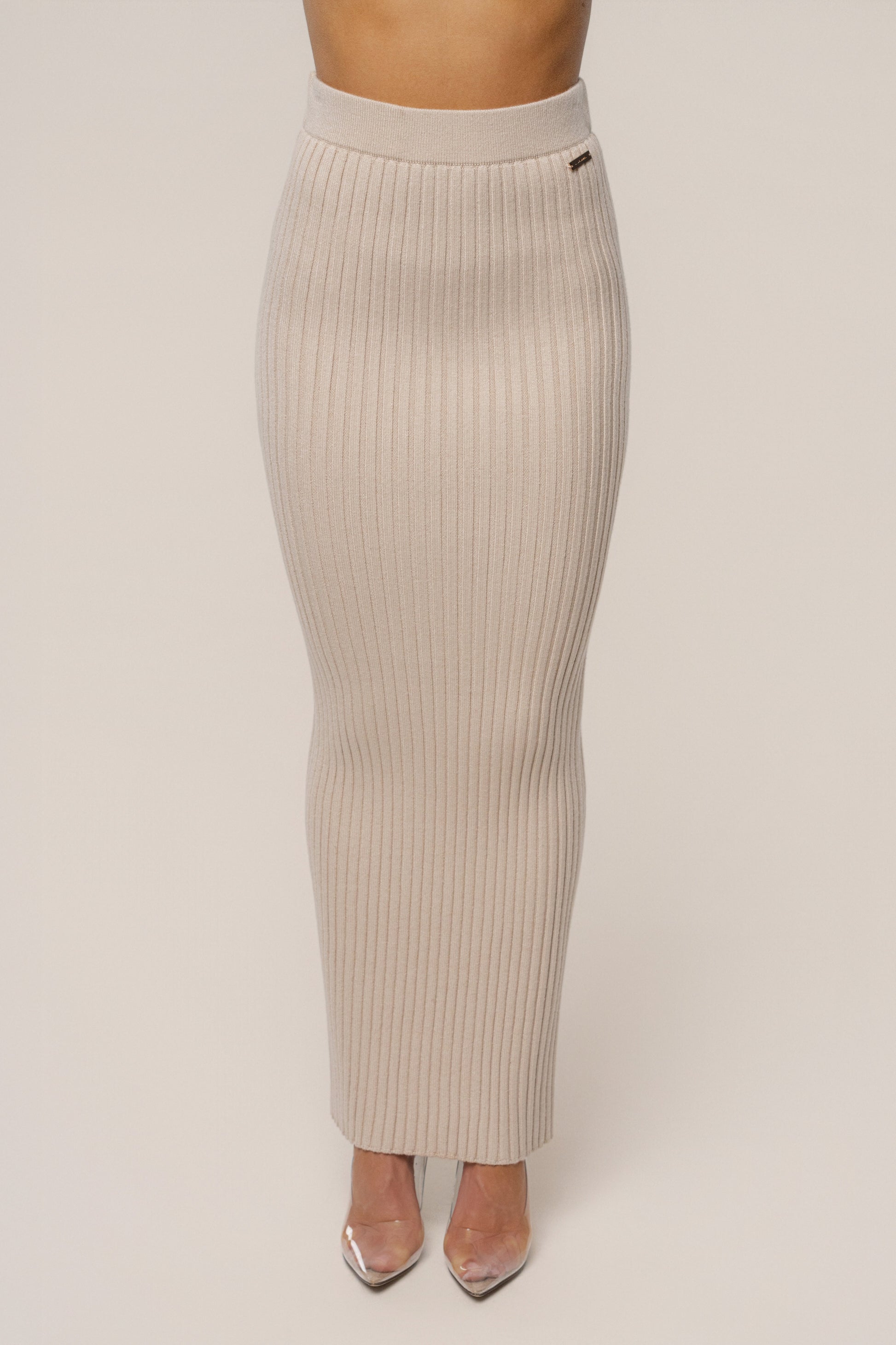 Stone Soft Reset Ribbed Skirt JLUXLABEL