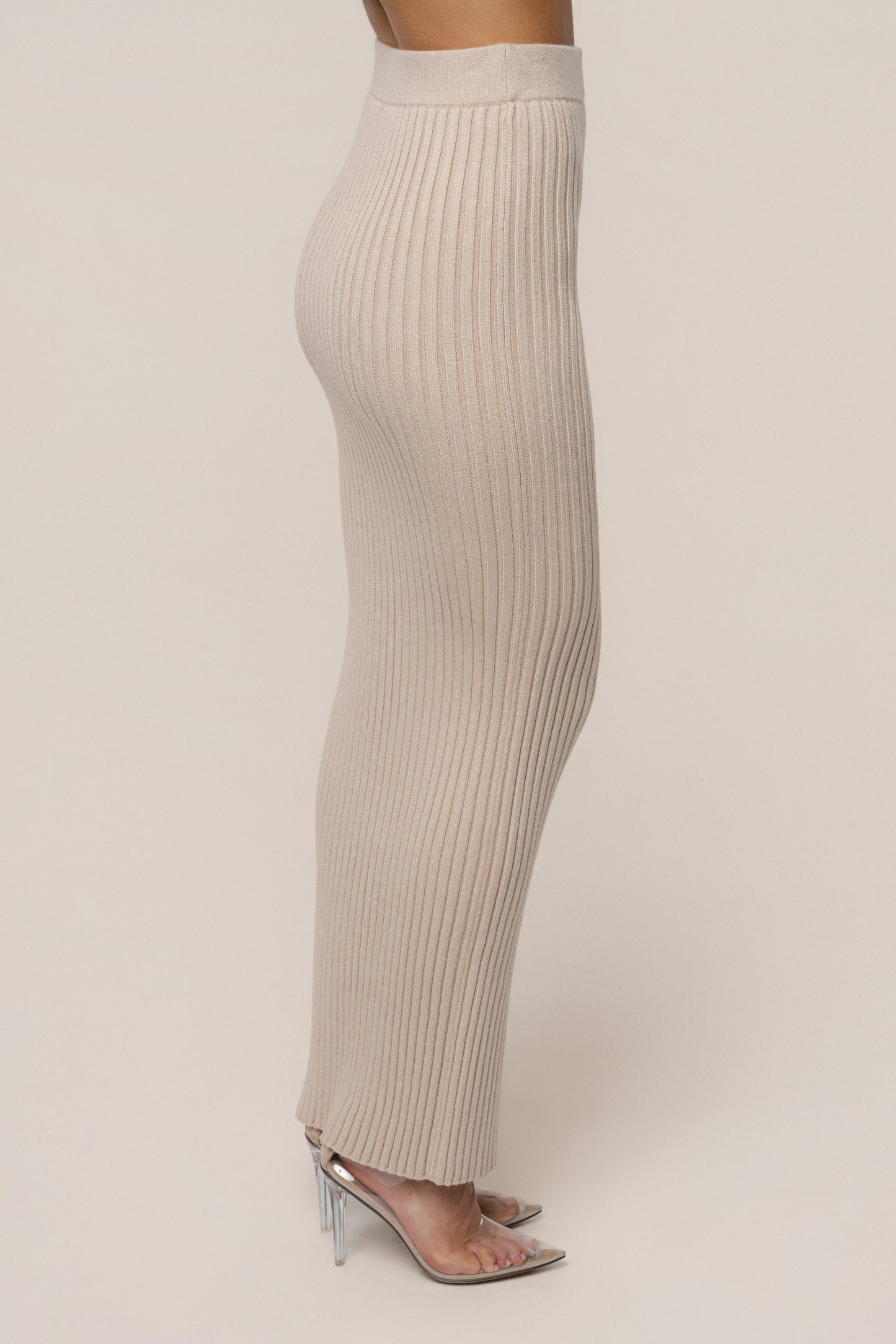 Stone Soft Reset Ribbed Skirt JLUXLABEL