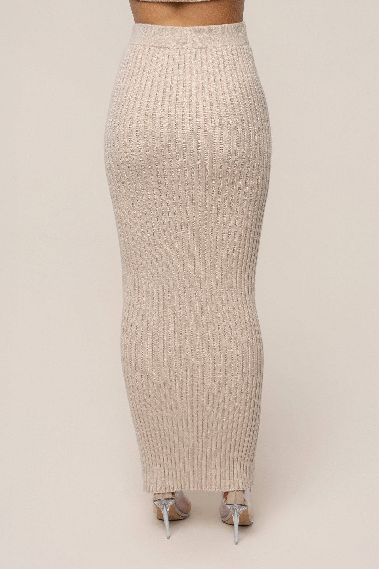 Stone Soft Reset Ribbed Skirt JLUXLABEL
