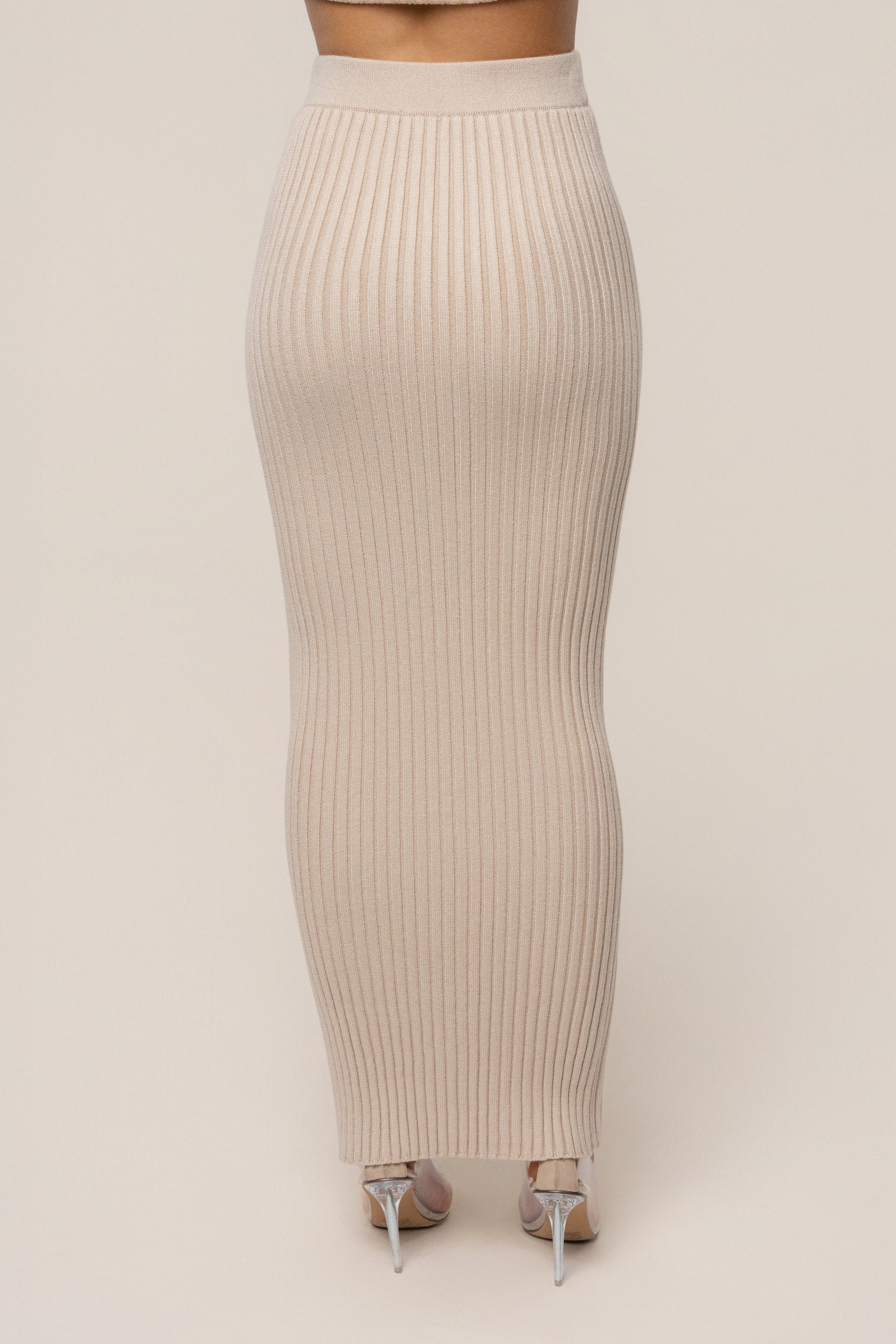 Stone Soft Reset Ribbed Skirt JLUXLABEL