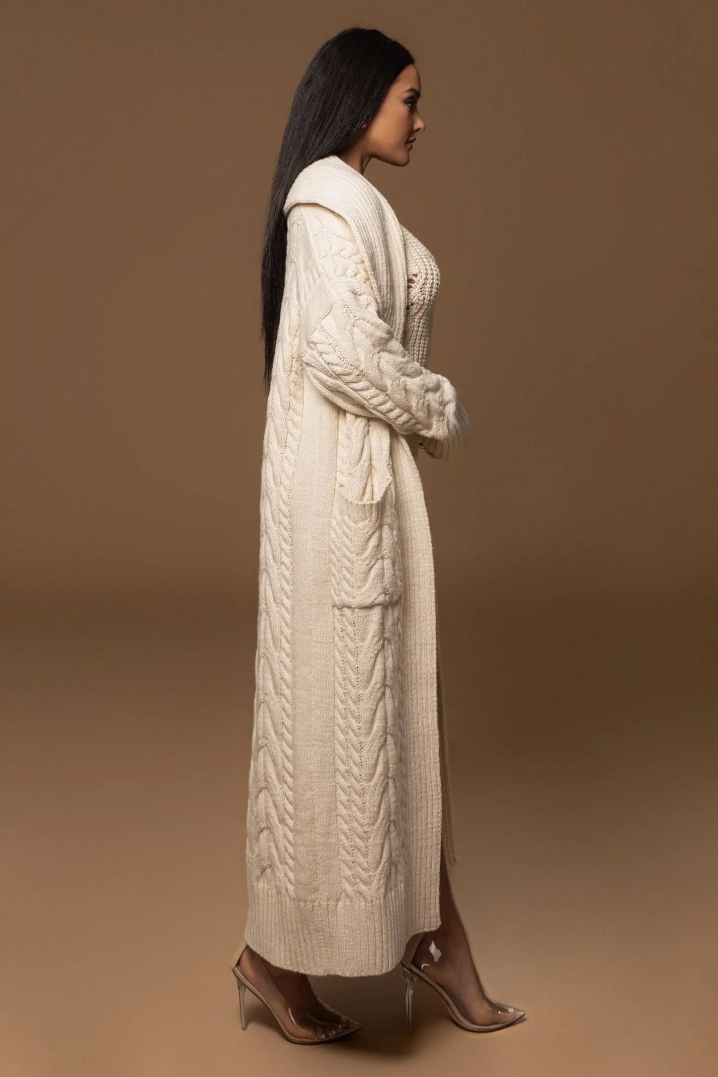 Ivory Upstate Cable Knit Cardigan JLUXLABEL