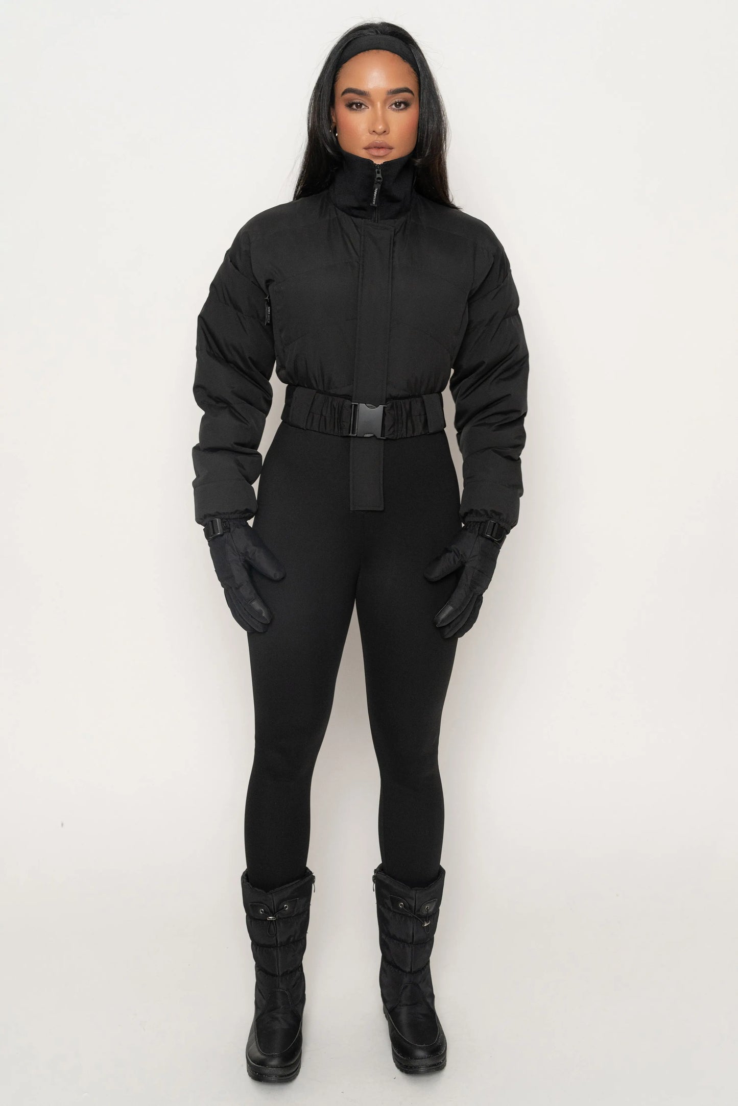 Black In Motion Nylon Jumpsuit JLUXLABEL