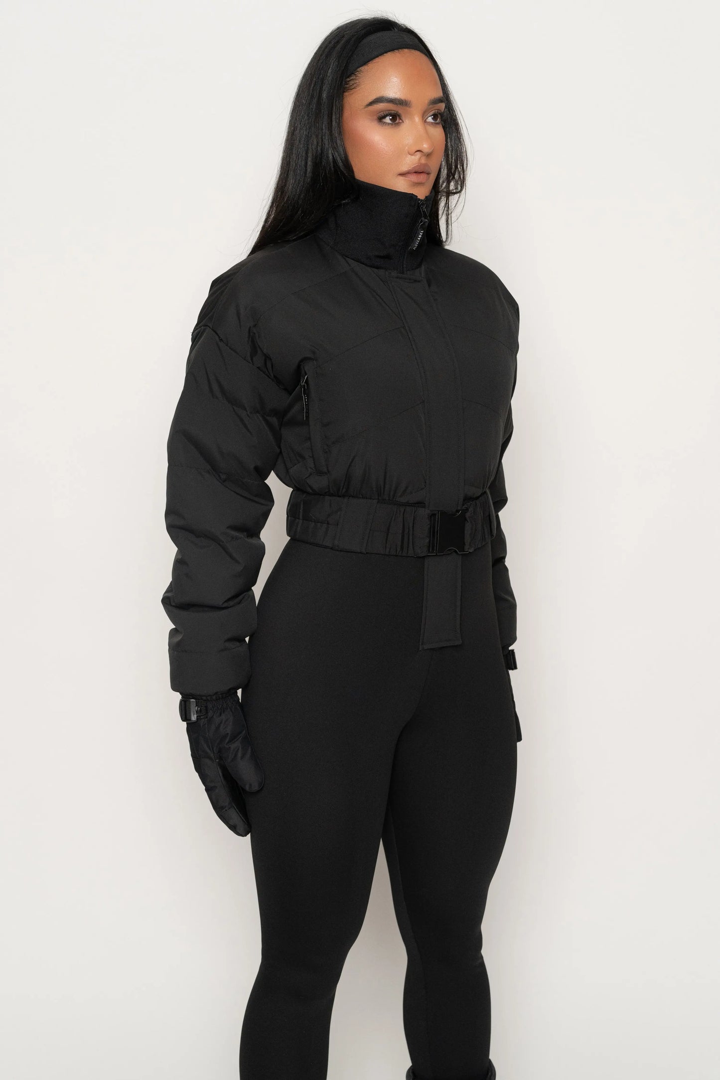Black In Motion Nylon Jumpsuit JLUXLABEL