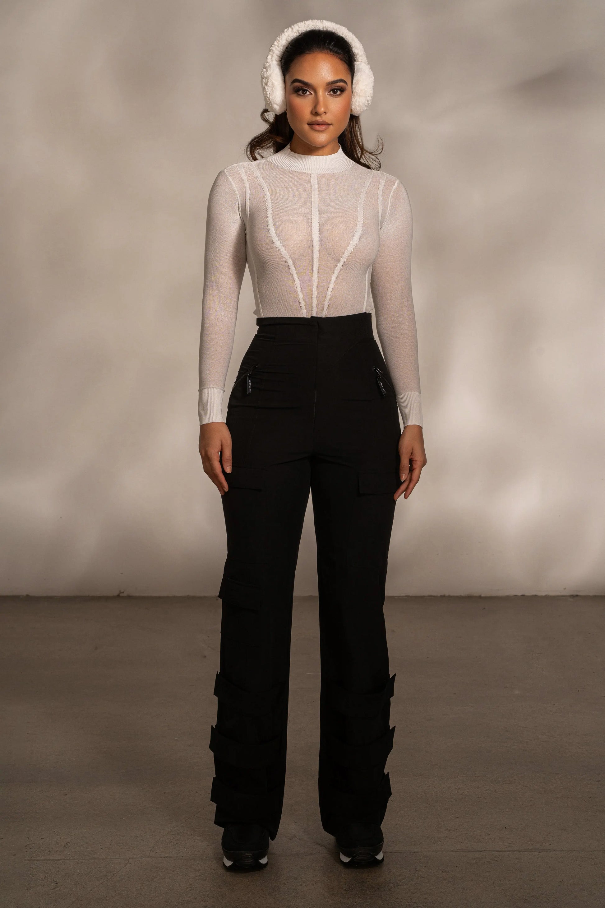 Black Nyah Nylon Utility Pants JLUXLABEL