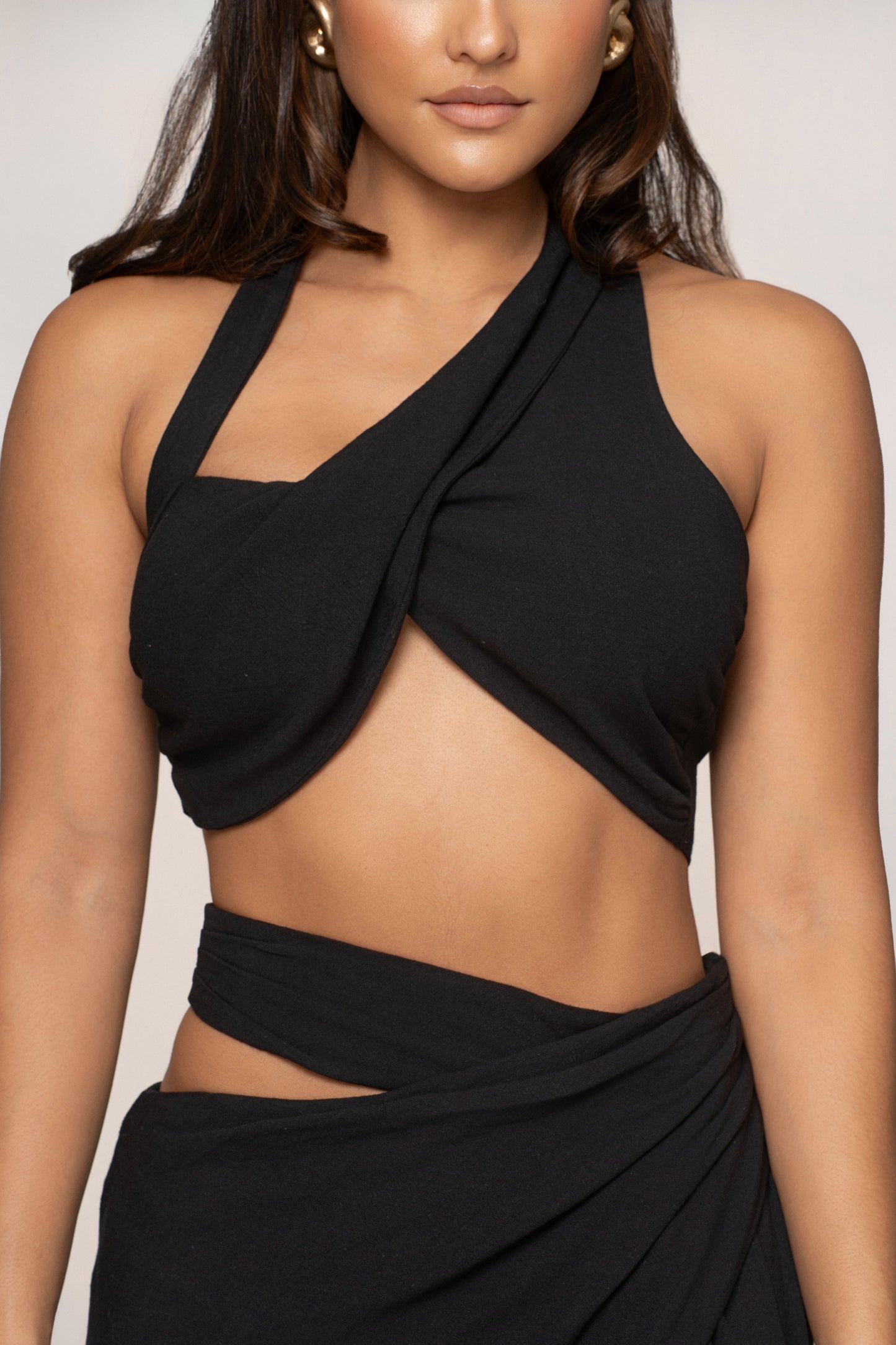 Black New Age Two Piece Skirt Set