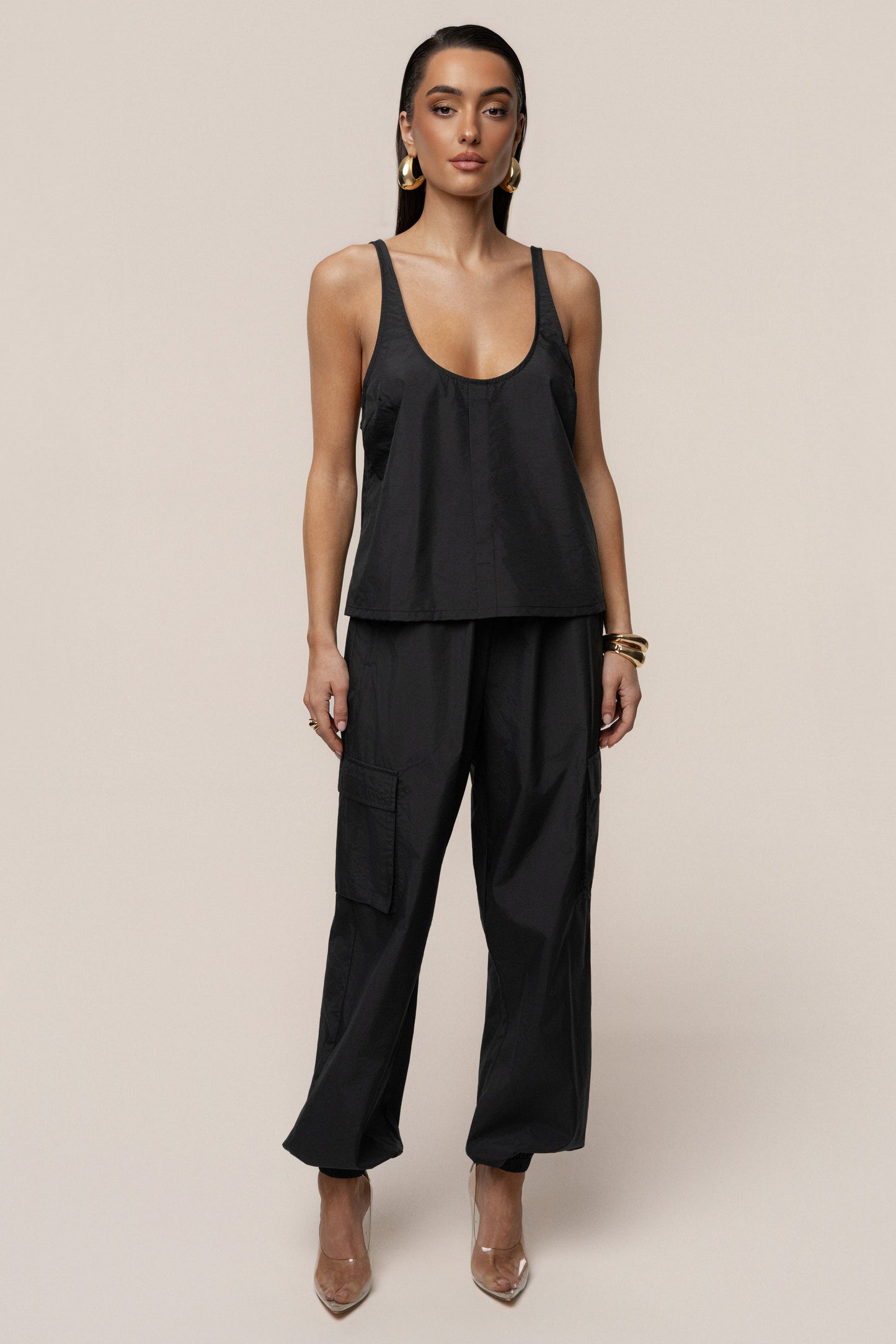 Black Active Scoop Neck Top