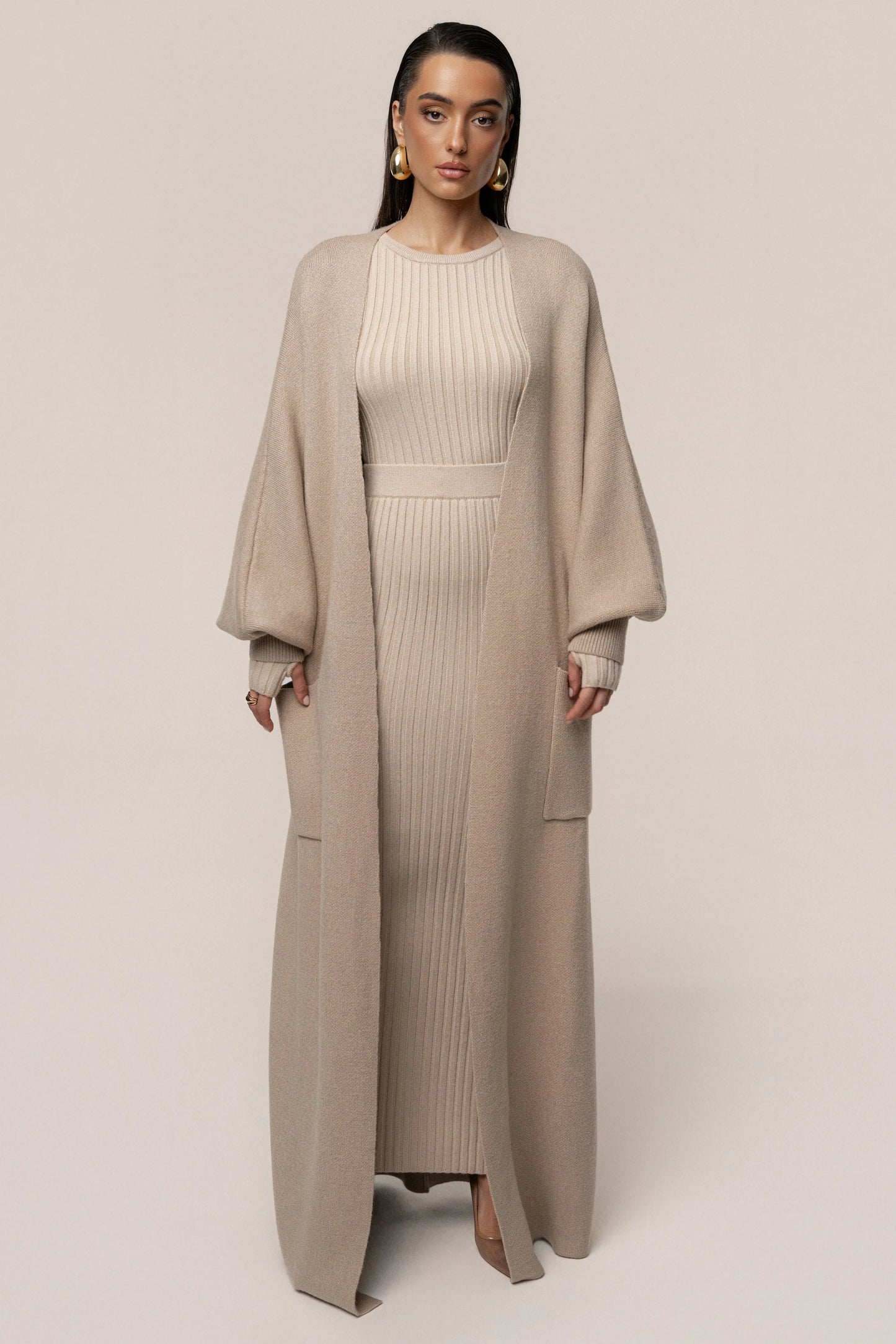 Beige Soft Embrace Cardigan JLUXLABEL