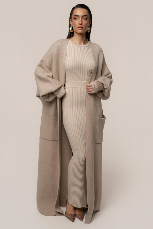 Beige Soft Embrace Cardigan JLUXLABEL