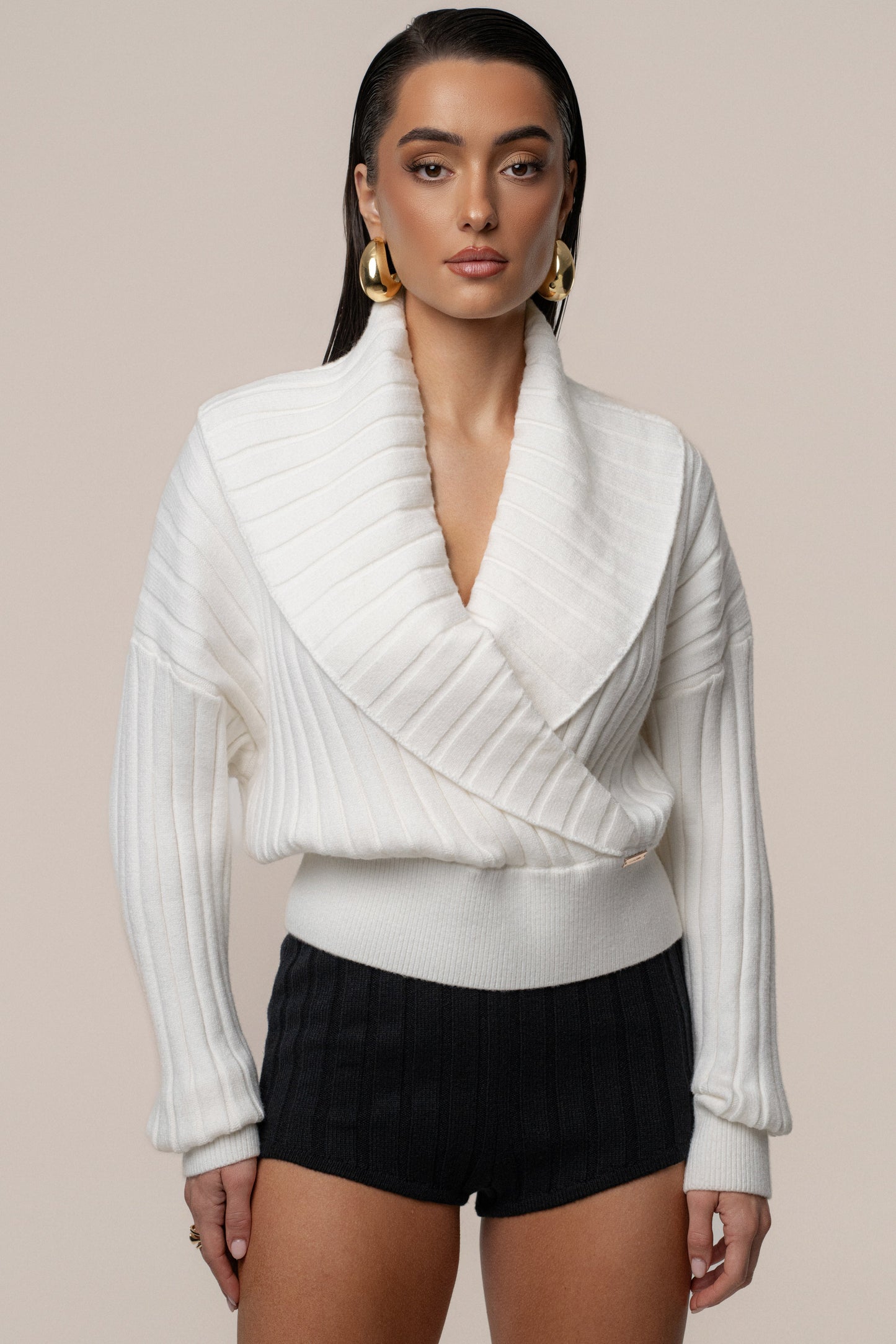 Ivory Ease Forward Knit Top JLUXLABEL