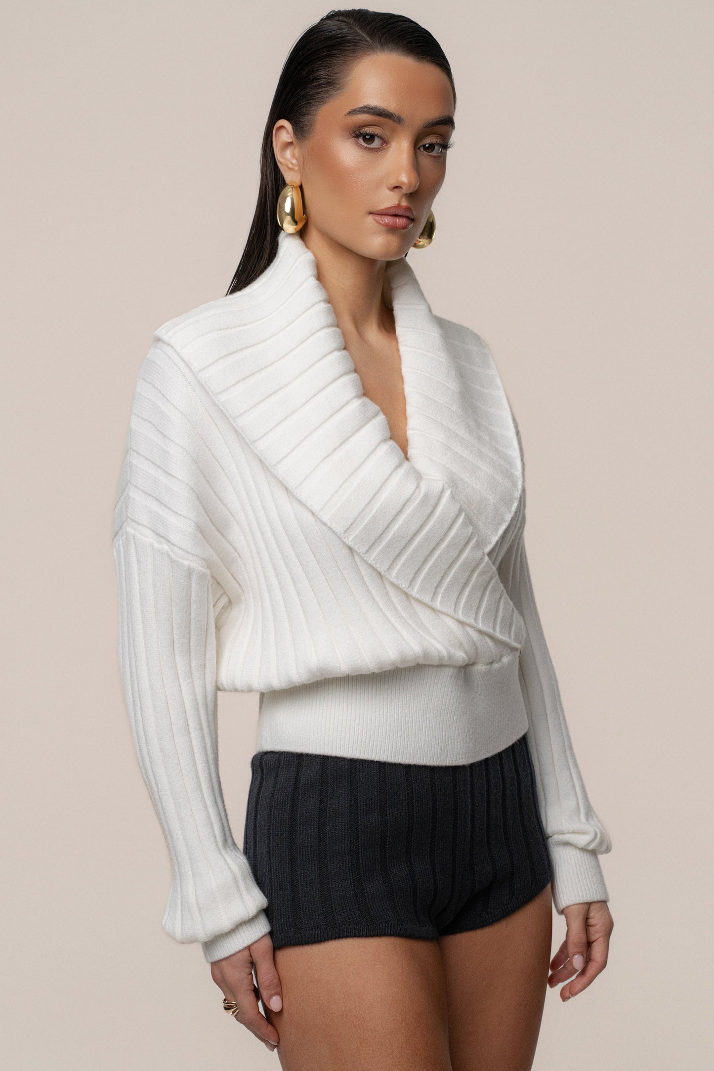 Ivory Ease Forward Knit Top JLUXLABEL