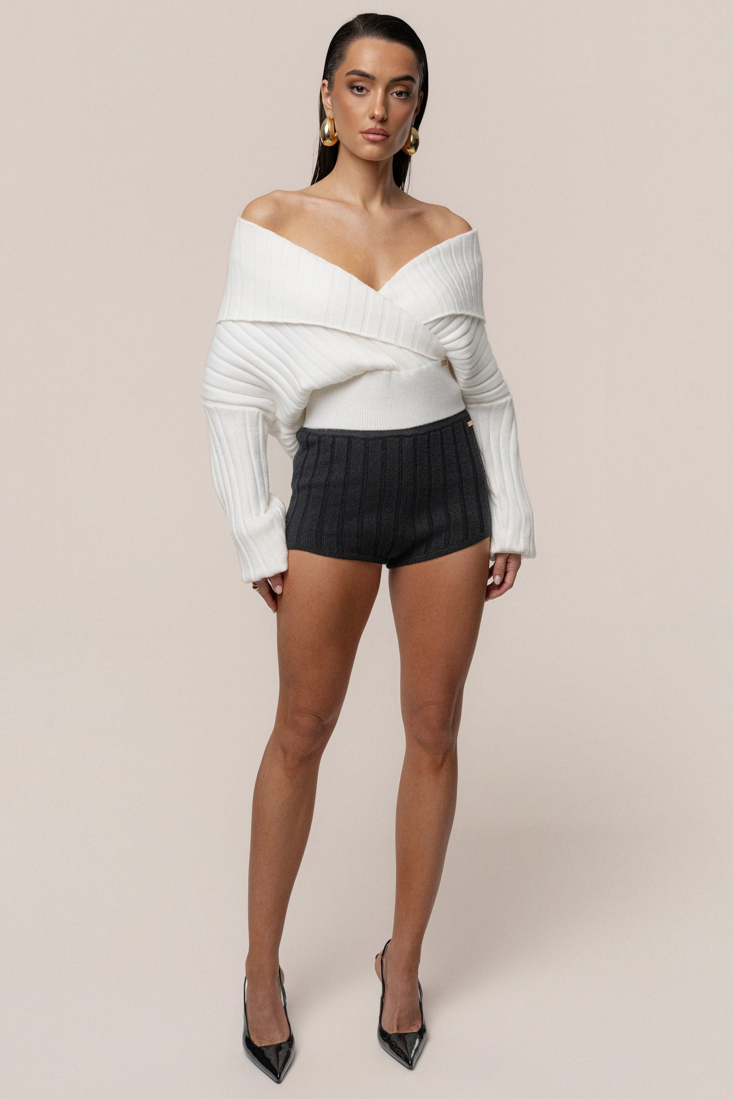 Ivory Ease Forward Knit Top JLUXLABEL