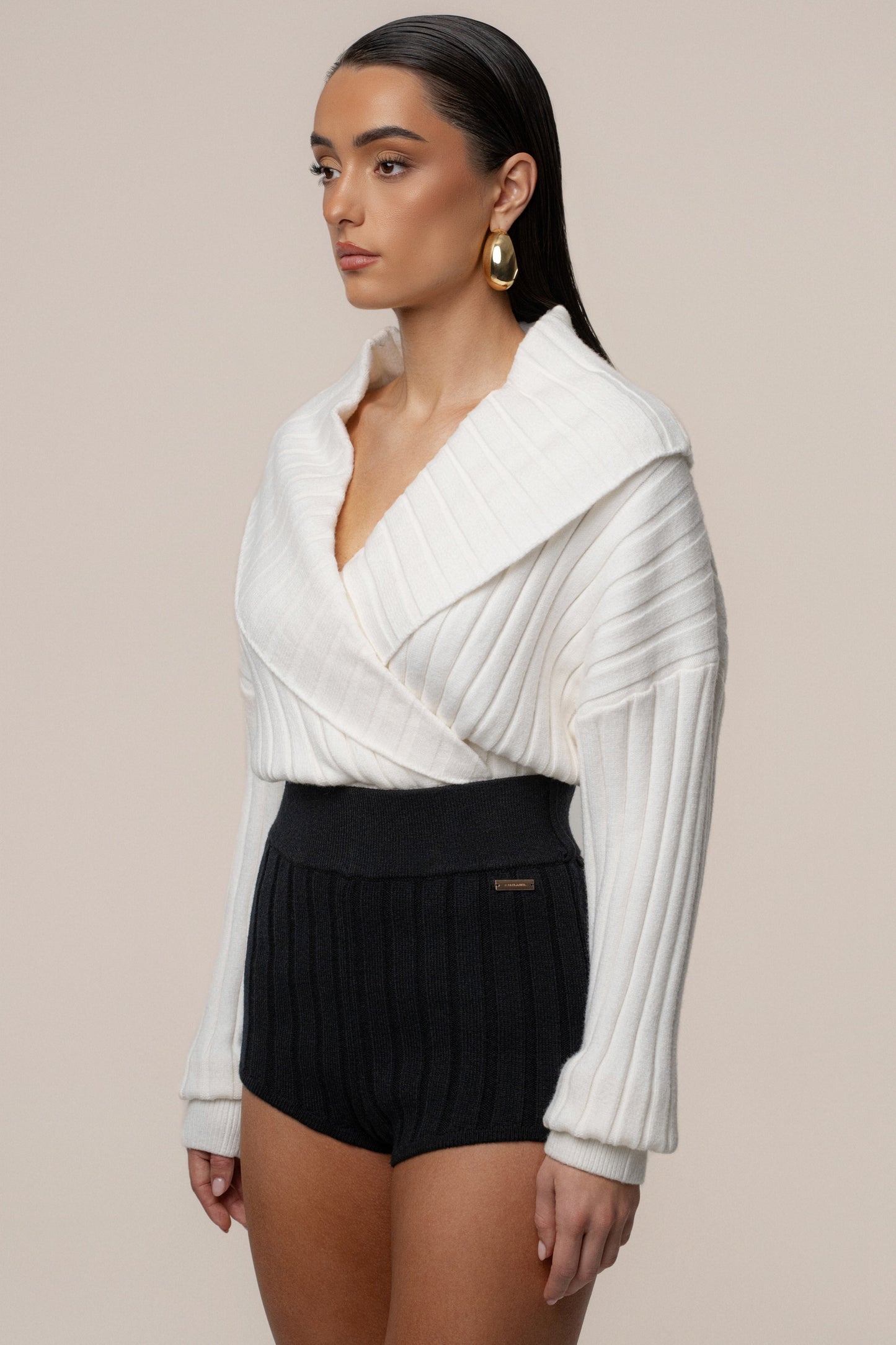 Ivory Ease Forward Knit Top JLUXLABEL