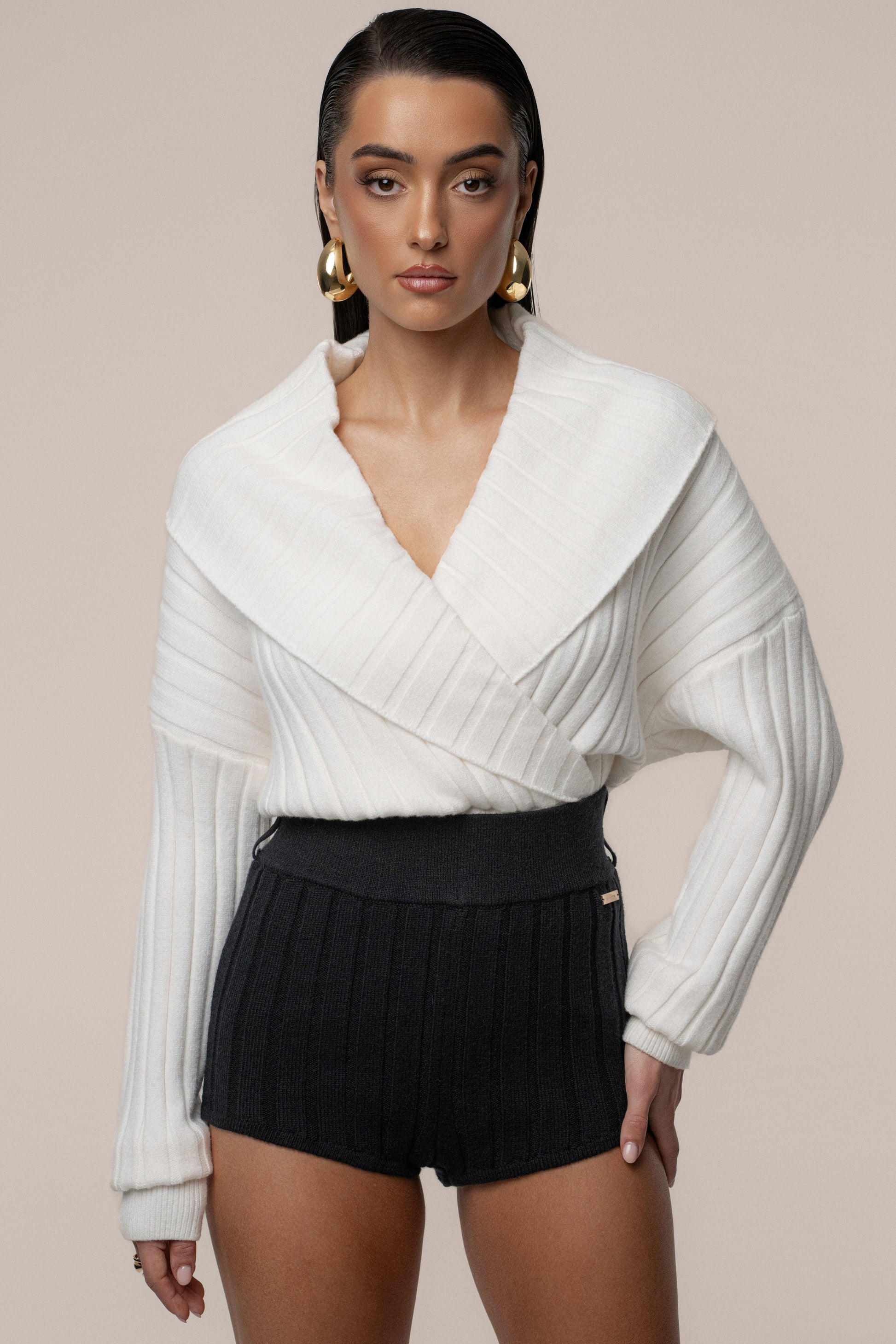 Ivory Ease Forward Knit Top JLUXLABEL