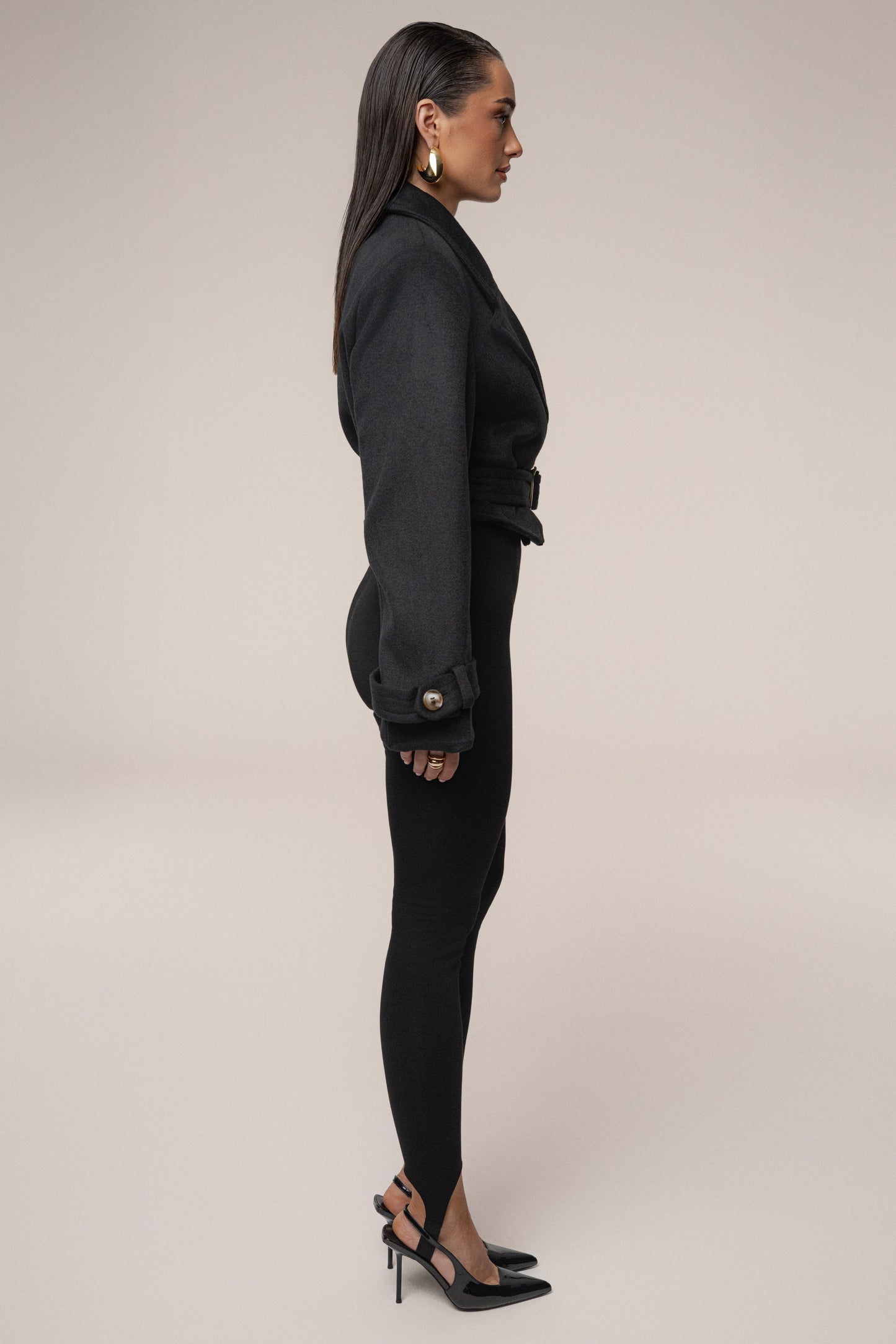 Black Sharp Presence Crop Jacket JLUXLABEL