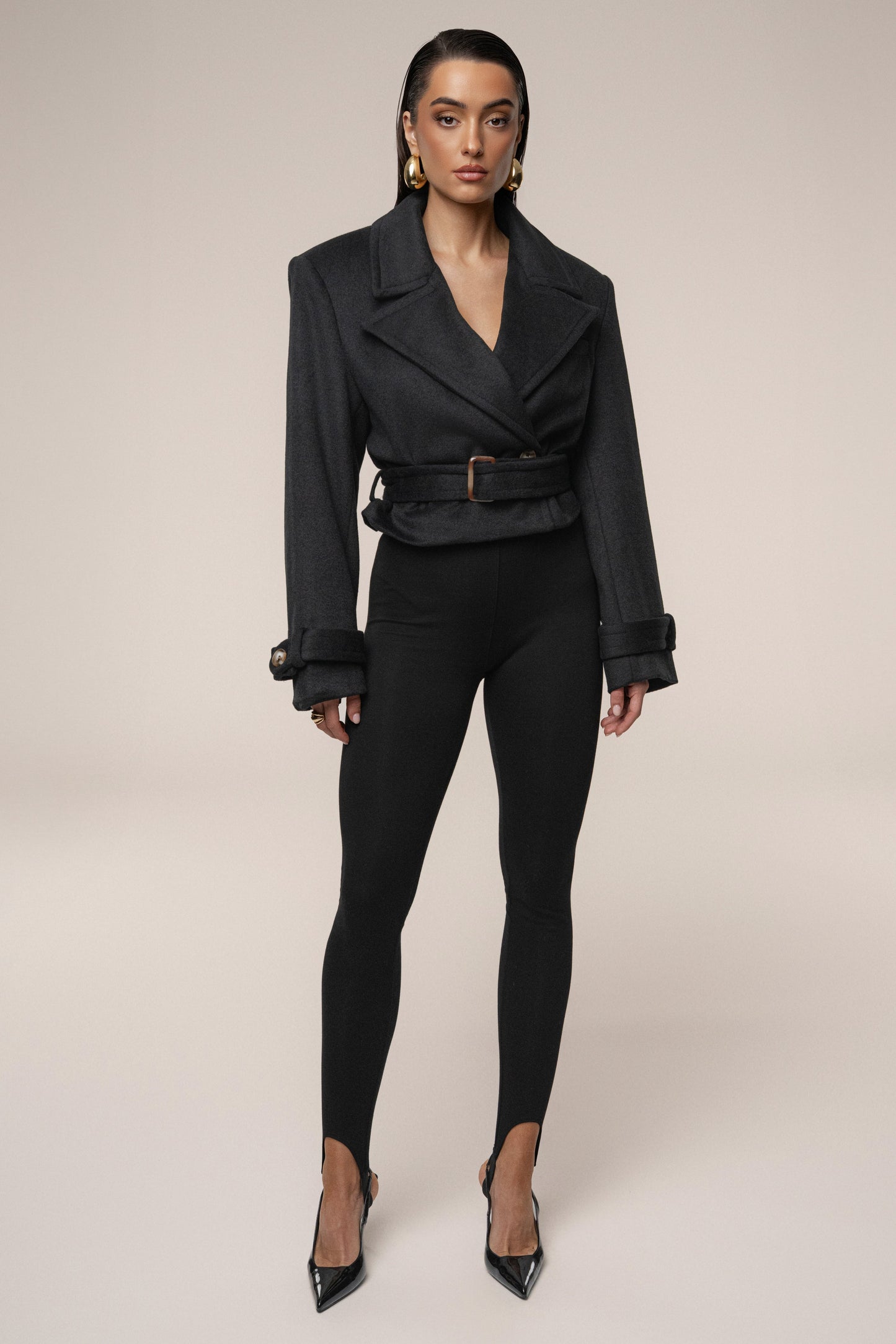 Black Sharp Presence Crop Jacket JLUXLABEL