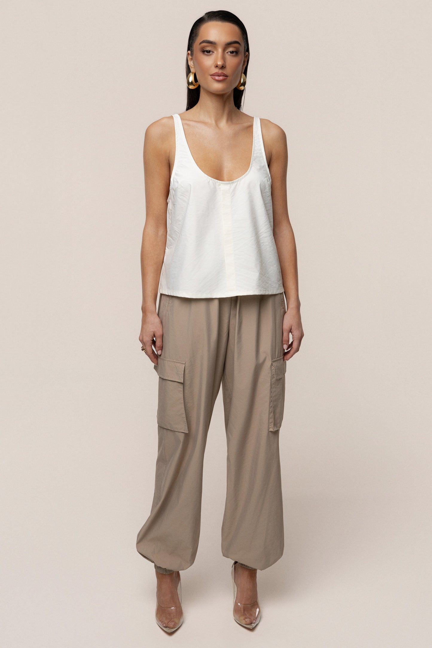 Ivory Active Scoop Neck Top