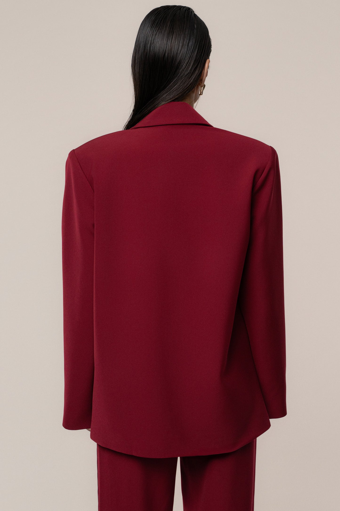 Burgundy Suite Life Woven Blazer JLUXLABEL