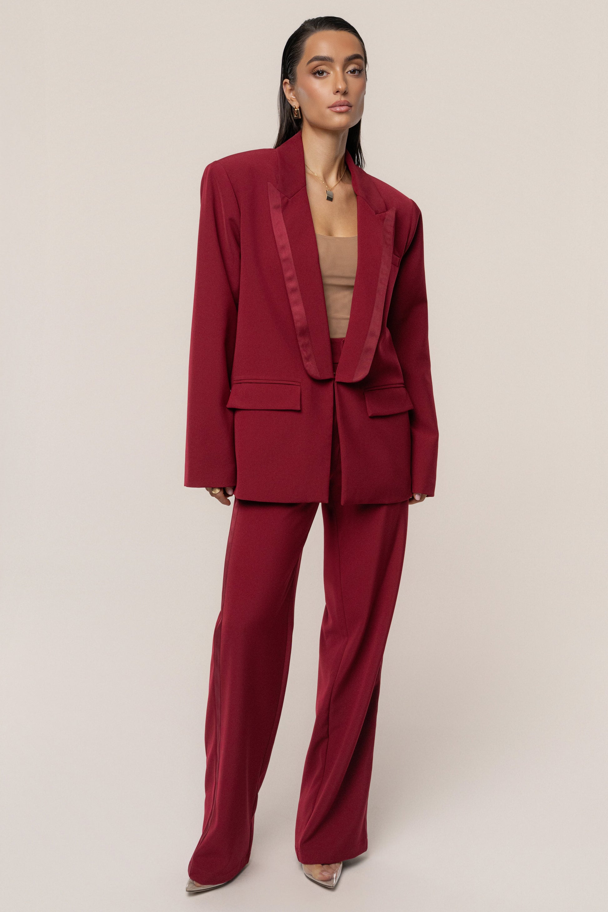 Burgundy Suite Life Woven Pant JLUXLABEL