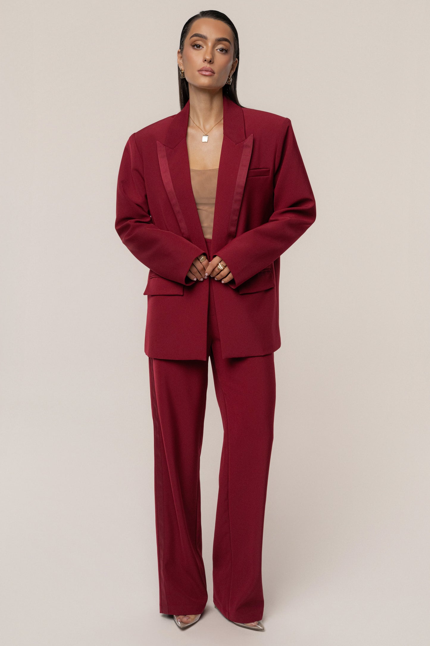 Burgundy Suite Life Woven Pant JLUXLABEL