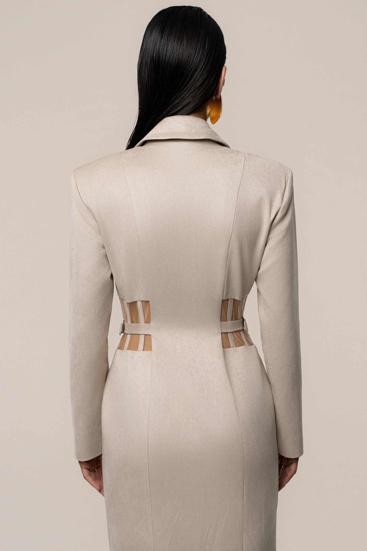 Stone Toffee Haze Suede Dress JLUXLABEL