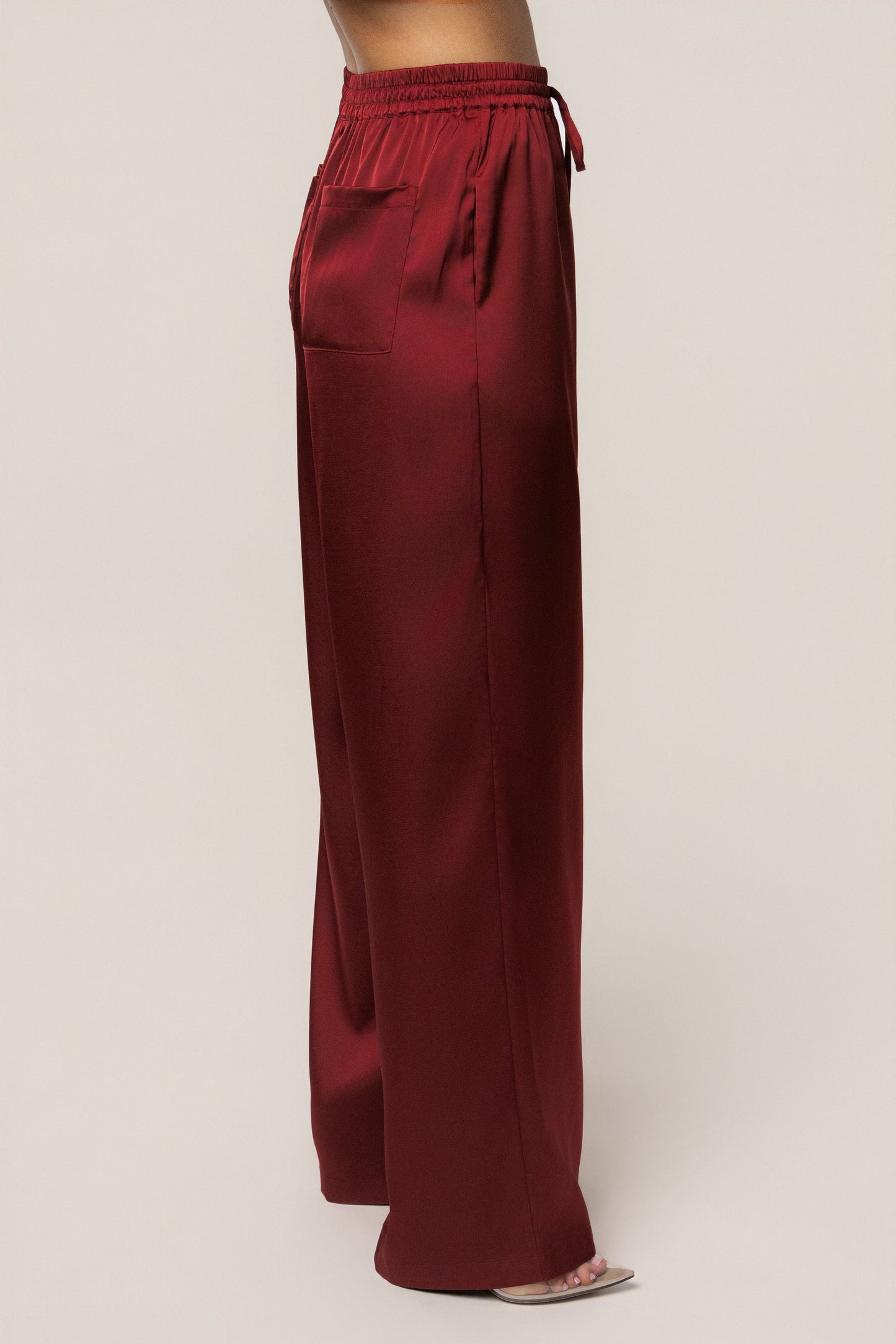 Burgundy Sunny Day Drawstring Pants JLUXLABEL