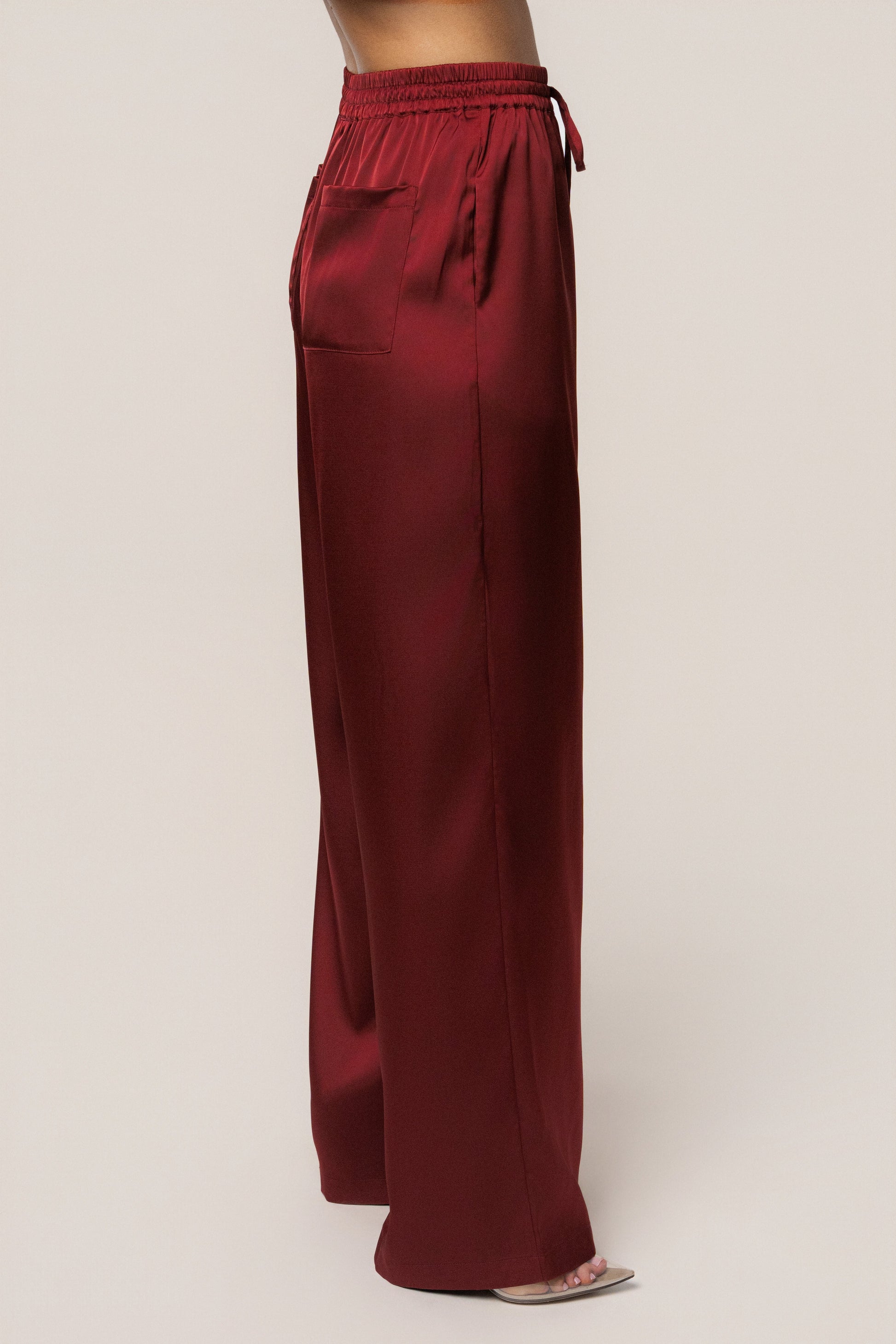 Burgundy Sunny Day Drawstring Pants JLUXLABEL