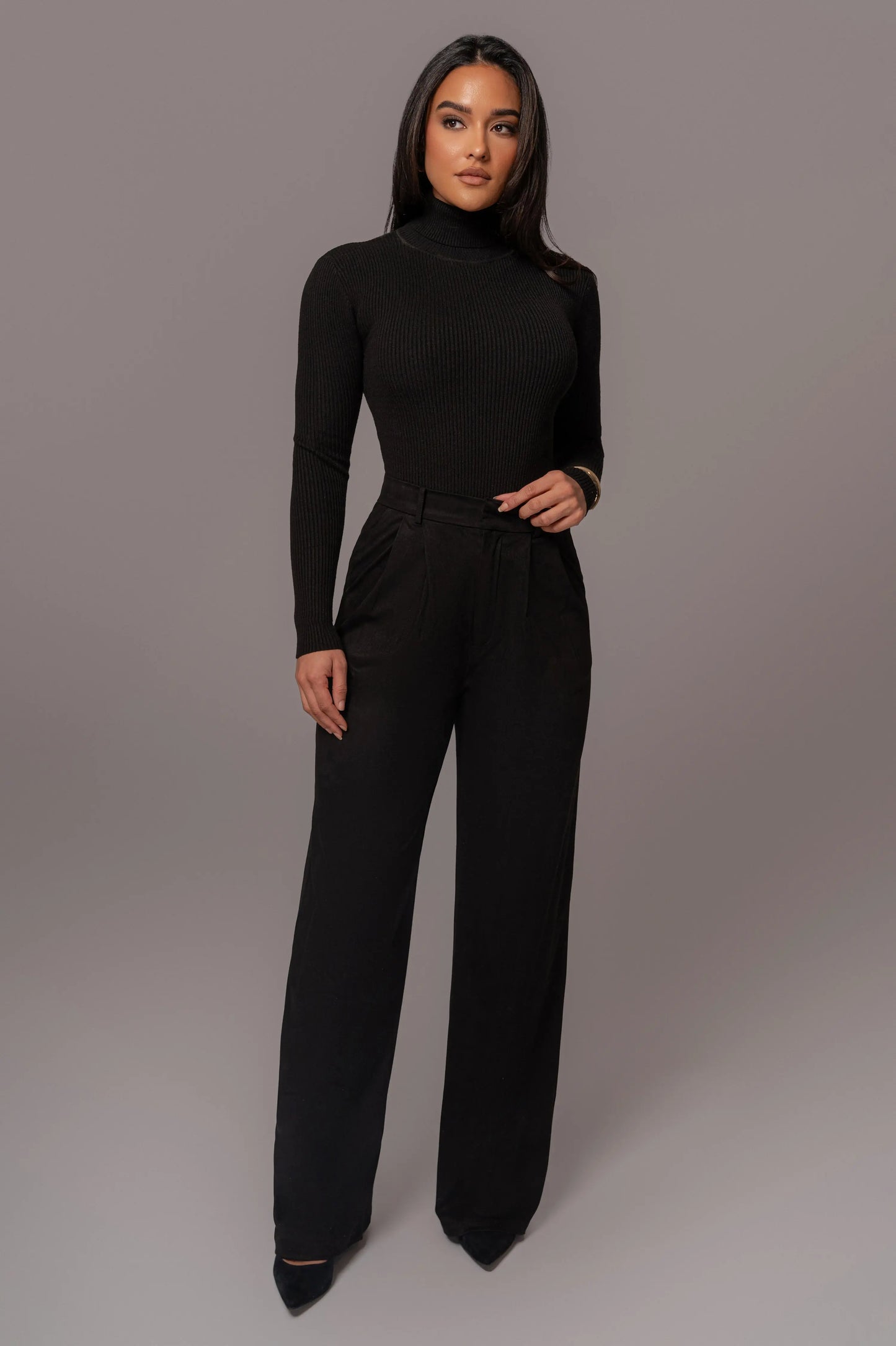 Black Classic High Rise Trousers JLUXLABEL