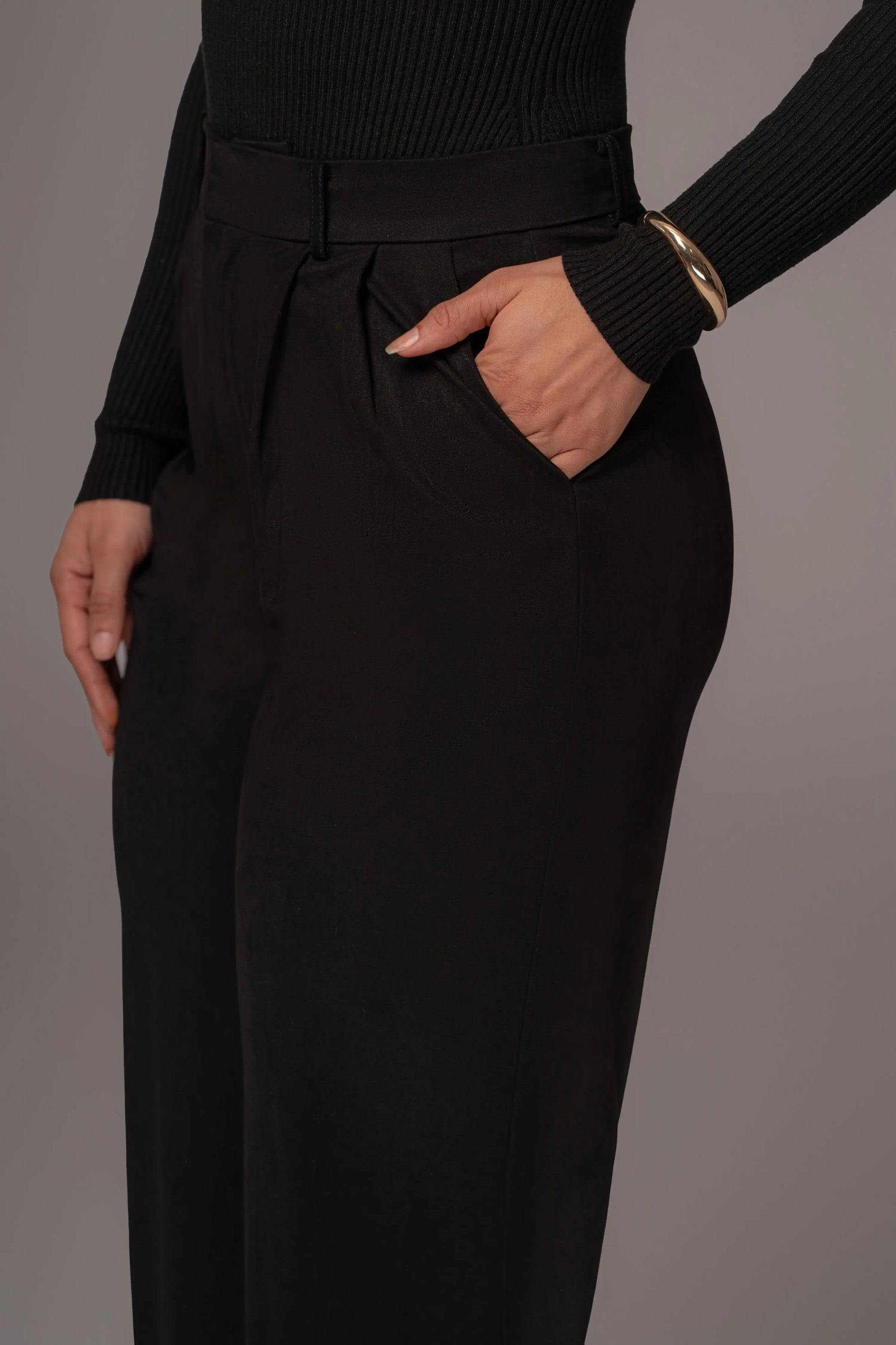 Black Classic High Rise Trousers JLUXLABEL