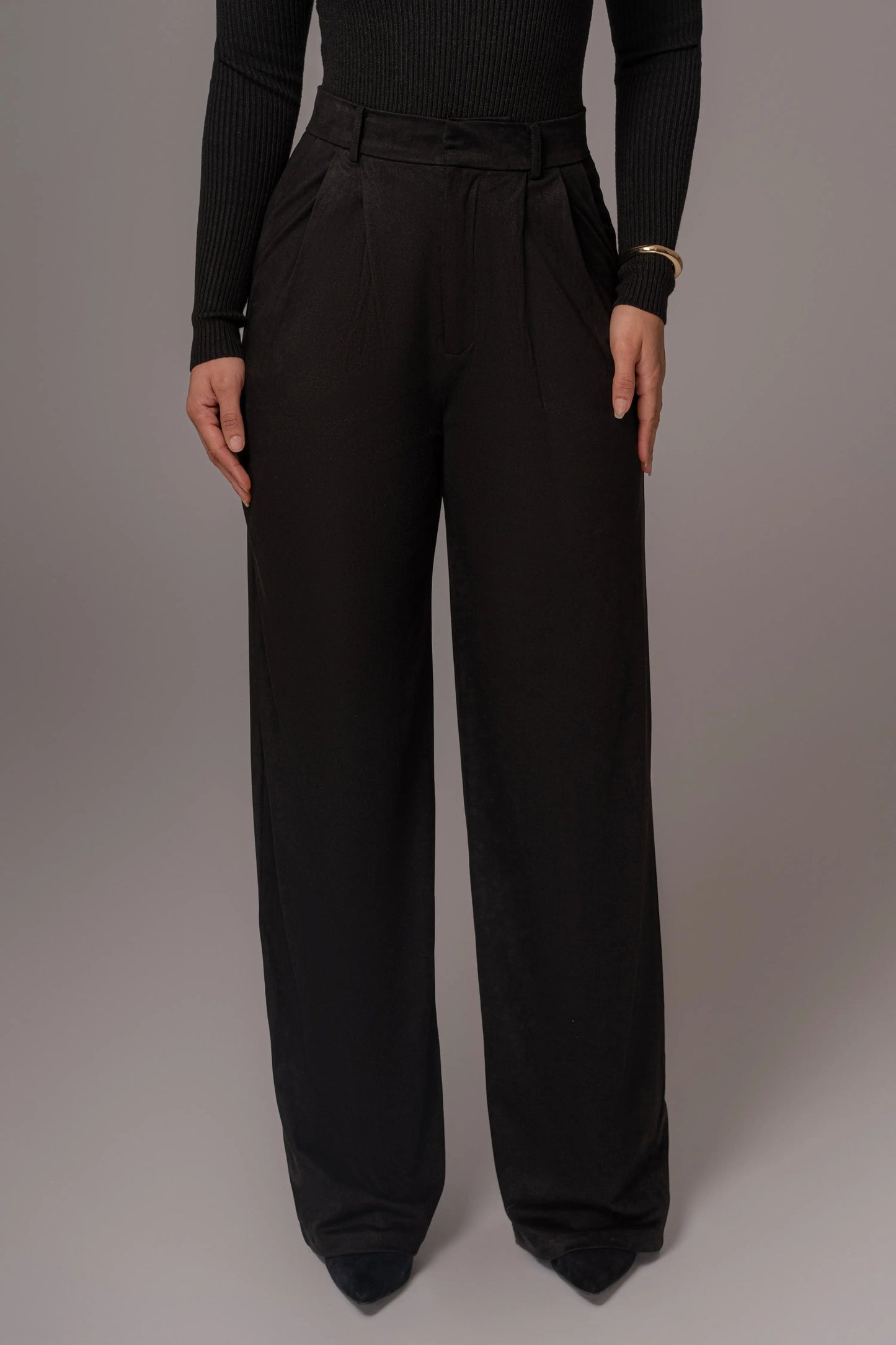 Black Classic High Rise Trousers JLUXLABEL