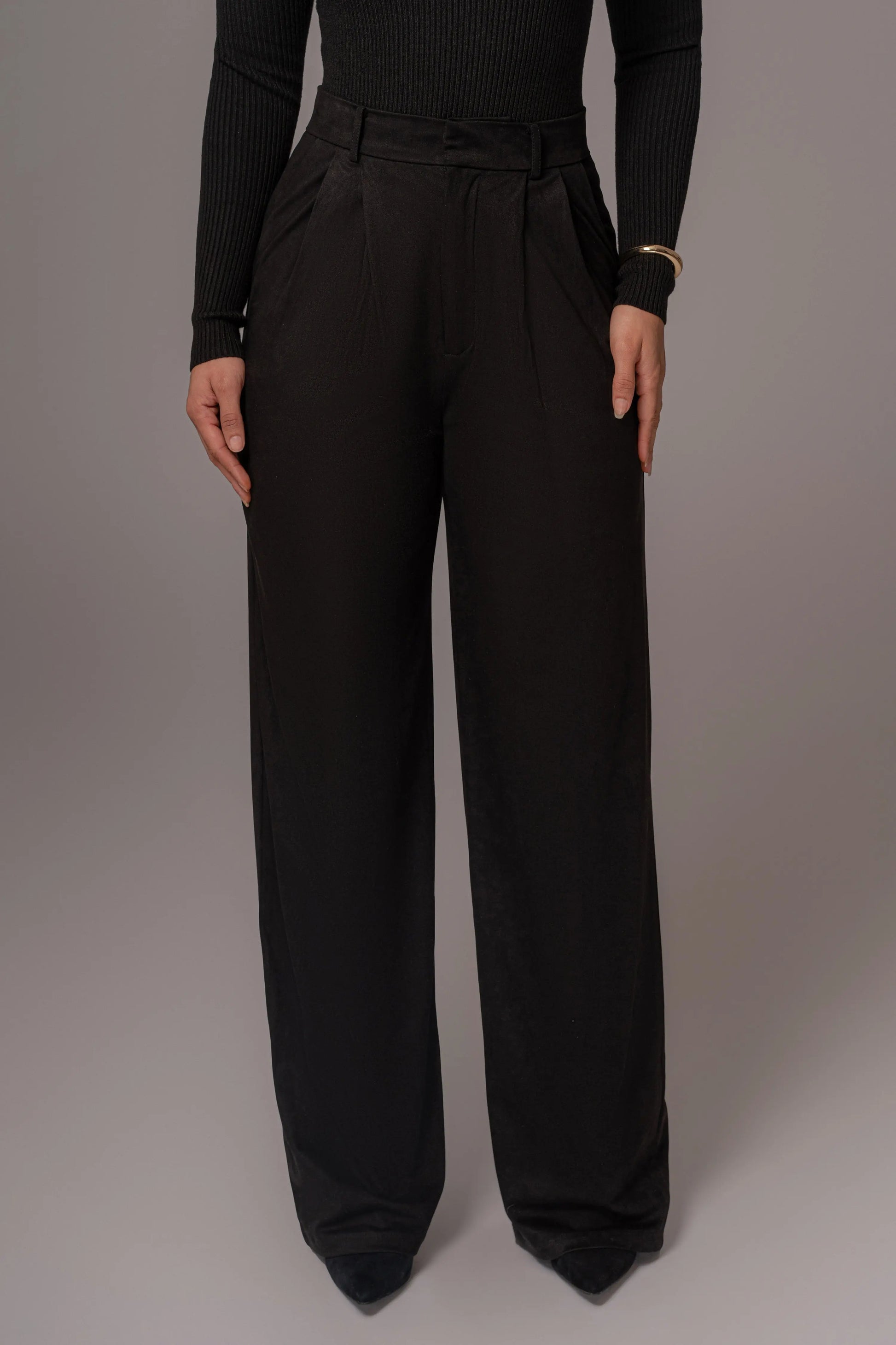 Black Classic High Rise Trousers JLUXLABEL