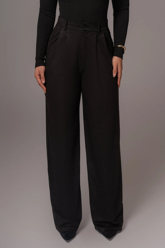 Black Classic High Rise Trousers JLUXLABEL
