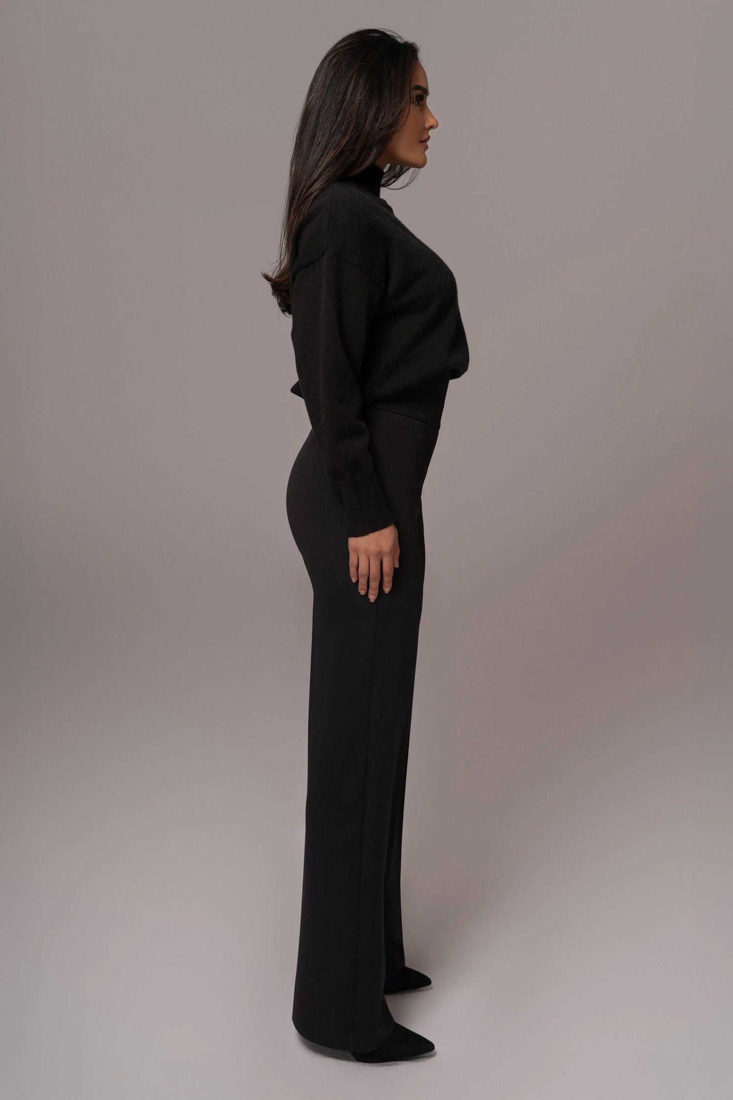 Black Turtleneck Sweater Top JLUXLABEL