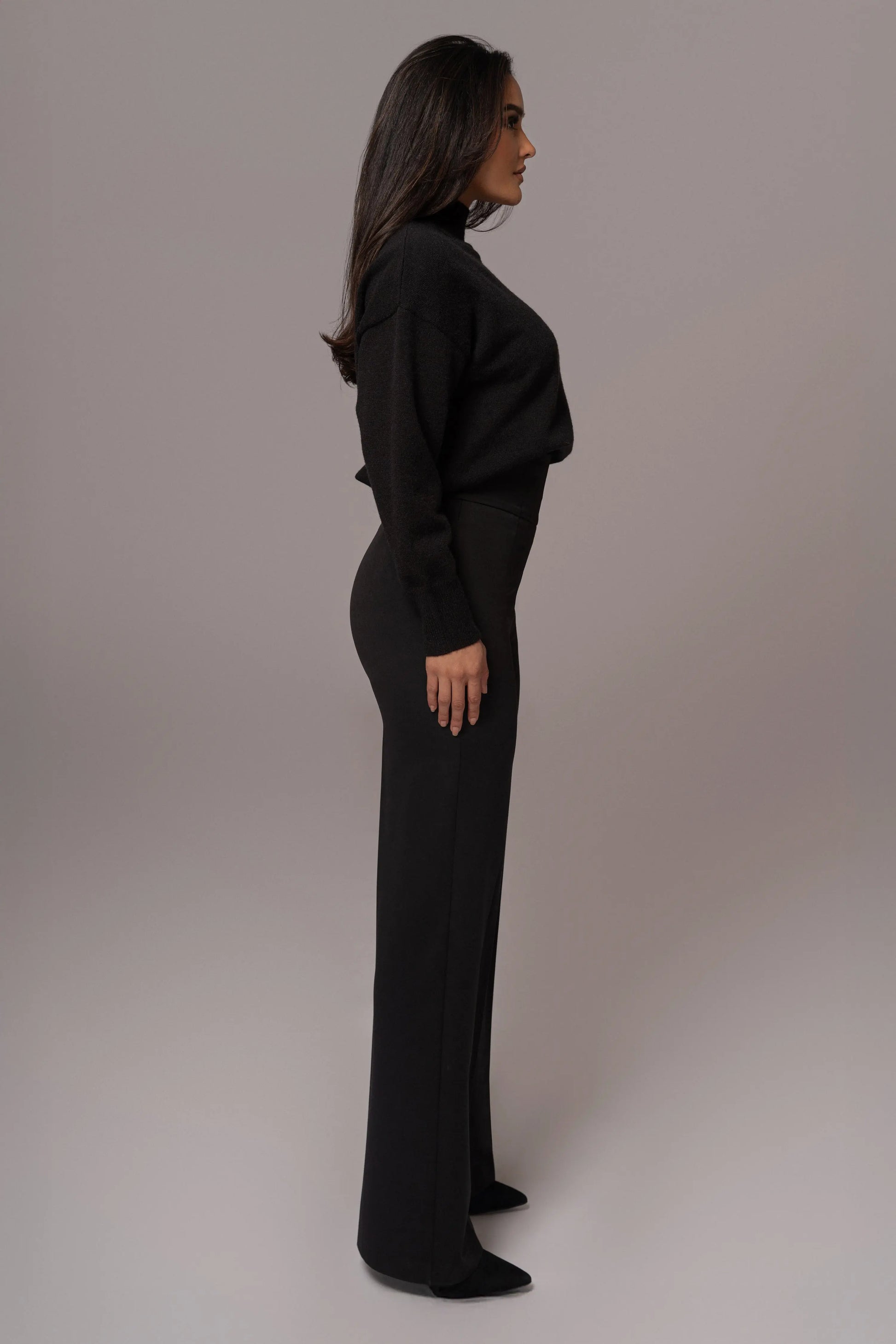 Black Turtleneck Sweater Top JLUXLABEL