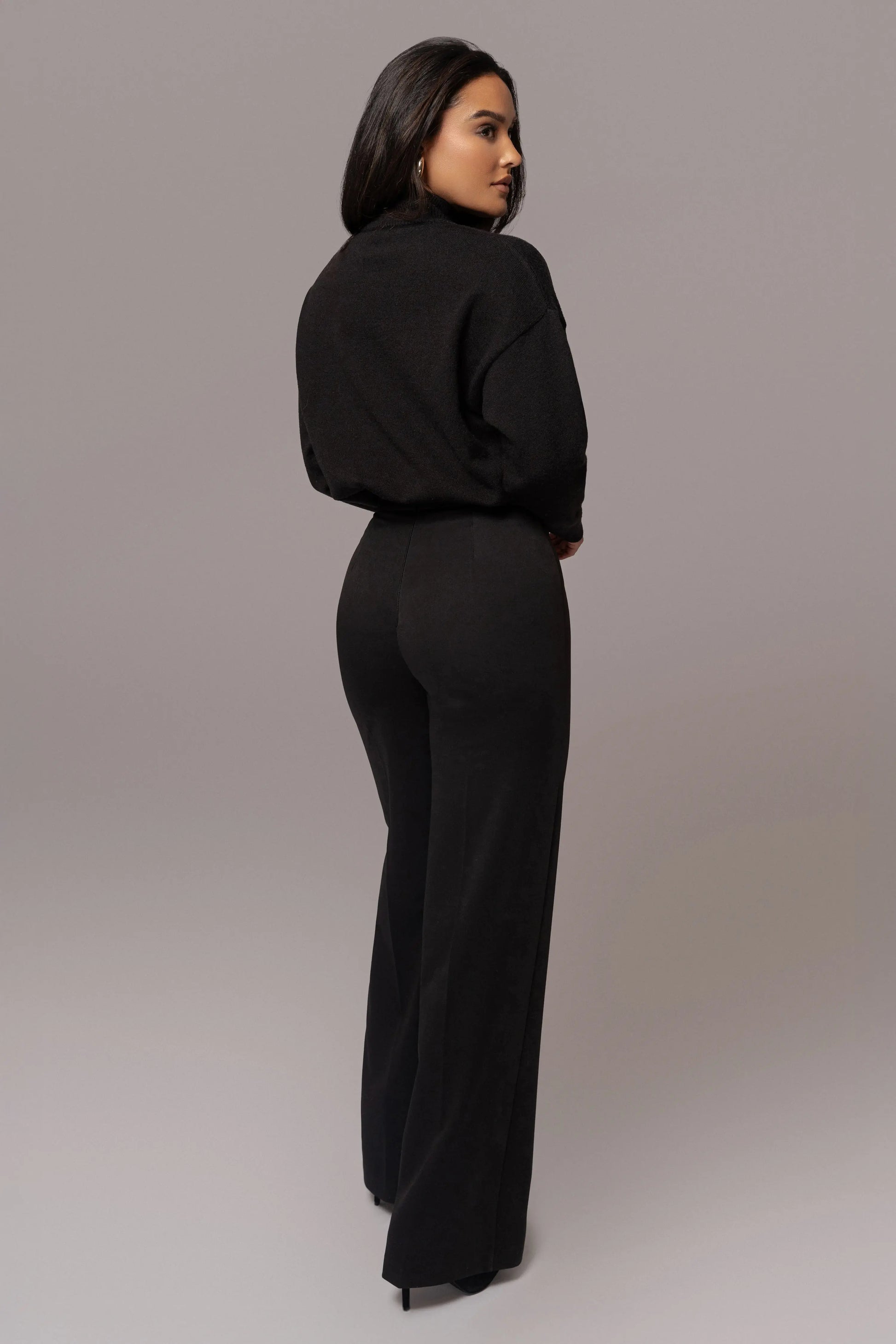 Black Turtleneck Sweater Top JLUXLABEL