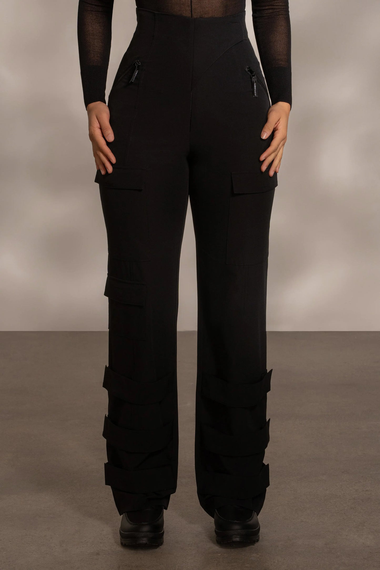 Black Nyah Nylon Utility Pants JLUXLABEL