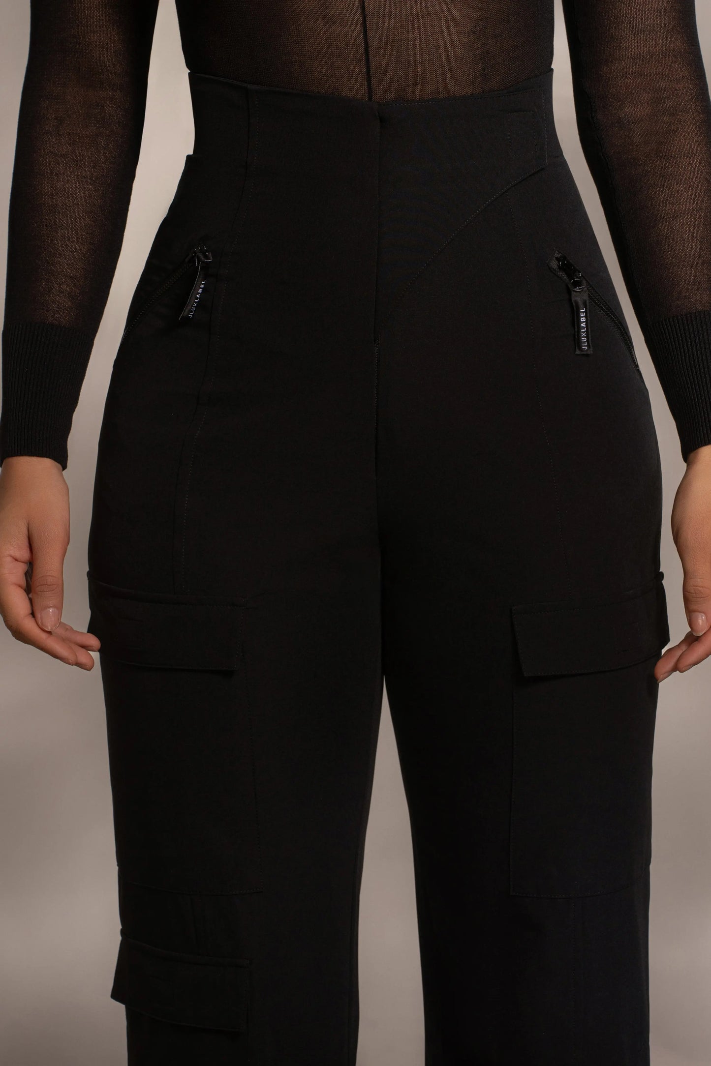 Black Nyah Nylon Utility Pants JLUXLABEL