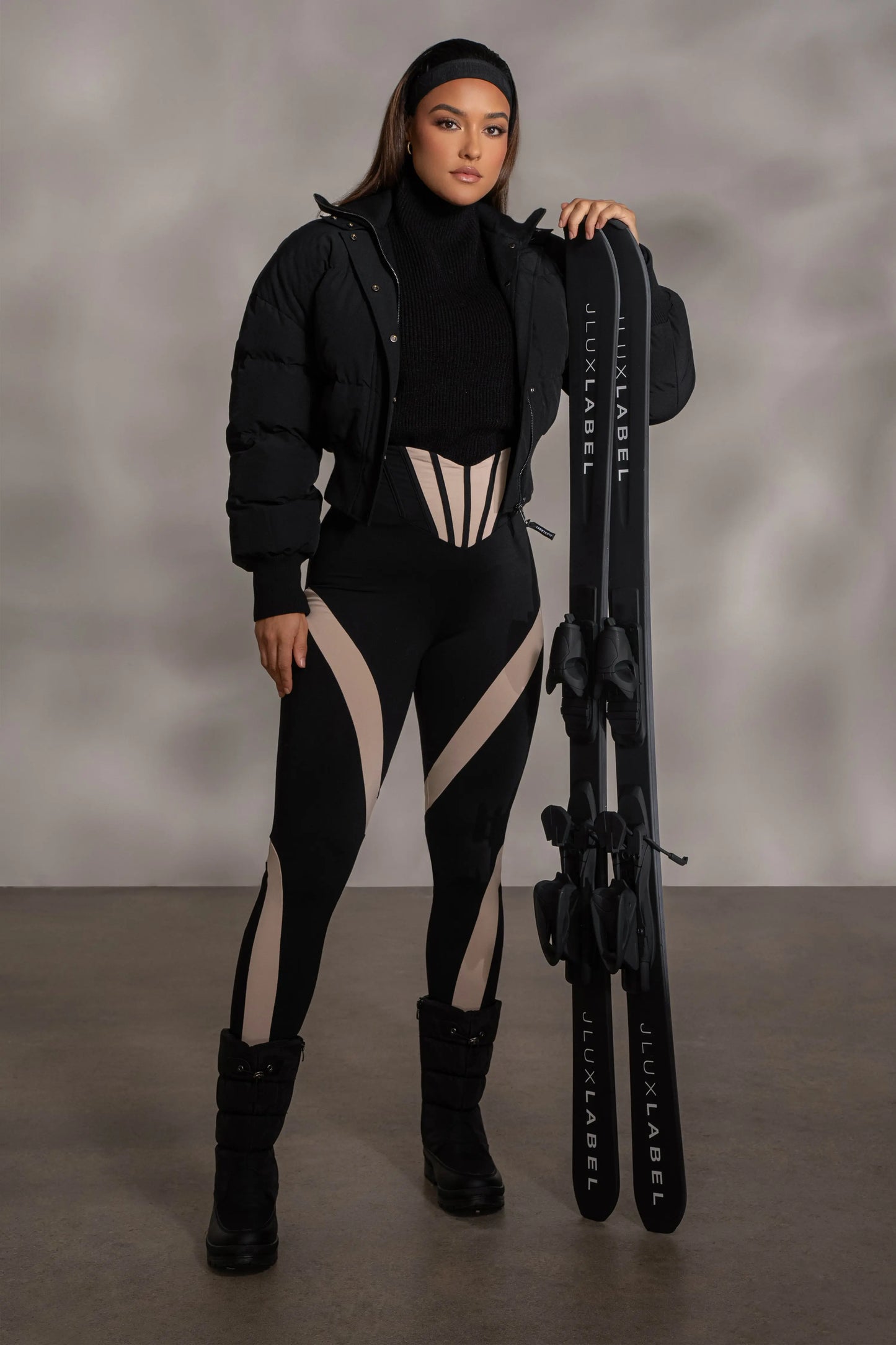 Black Stassie Ribbed Jacket JLUXLABEL