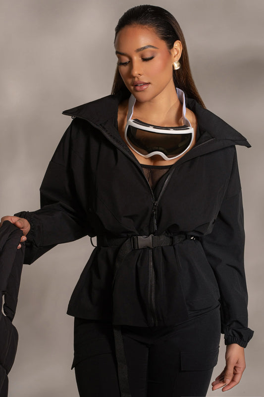 Black Willow Belted Jacket JLUXLABEL