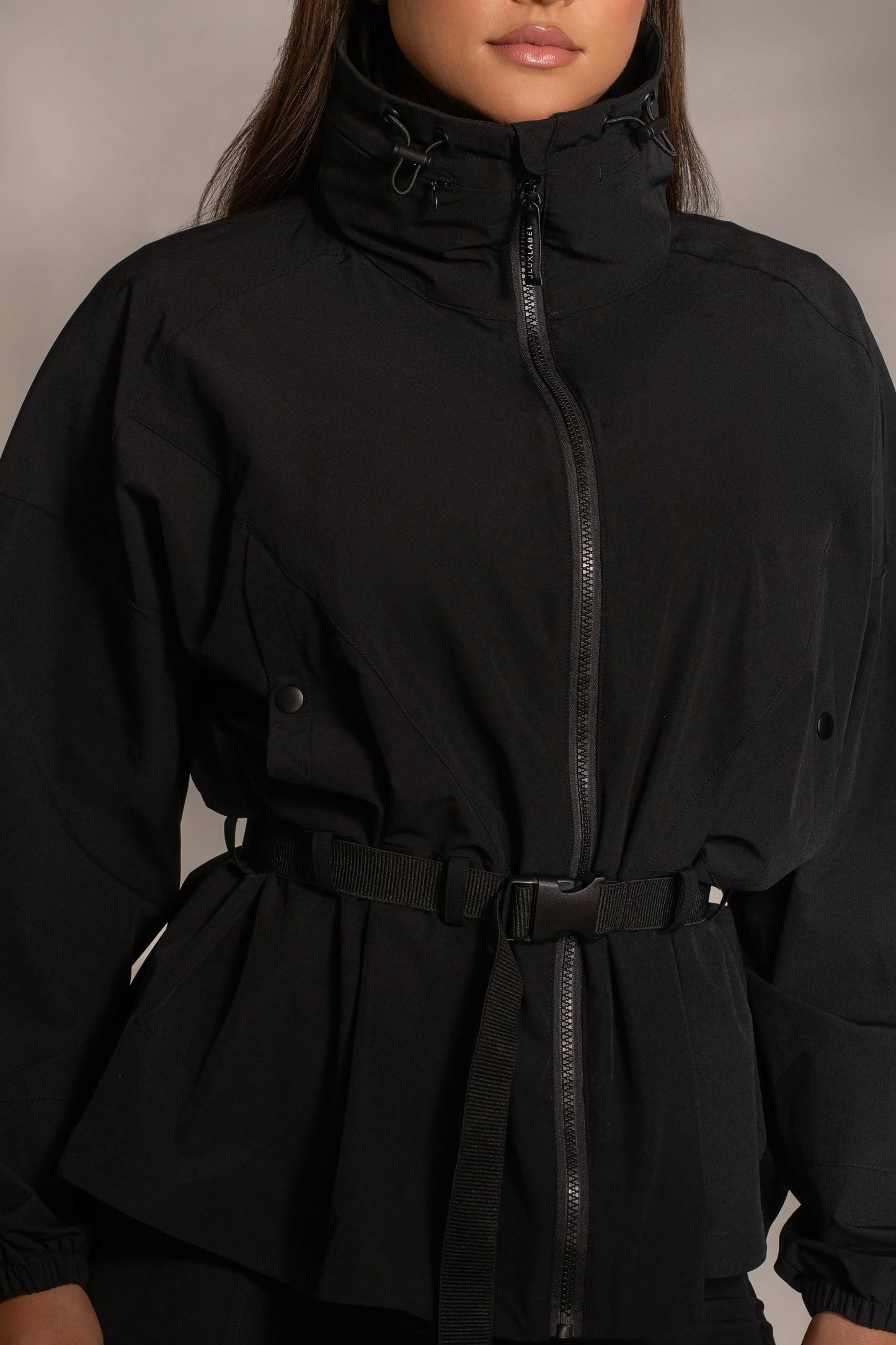 Black Willow Belted Jacket JLUXLABEL