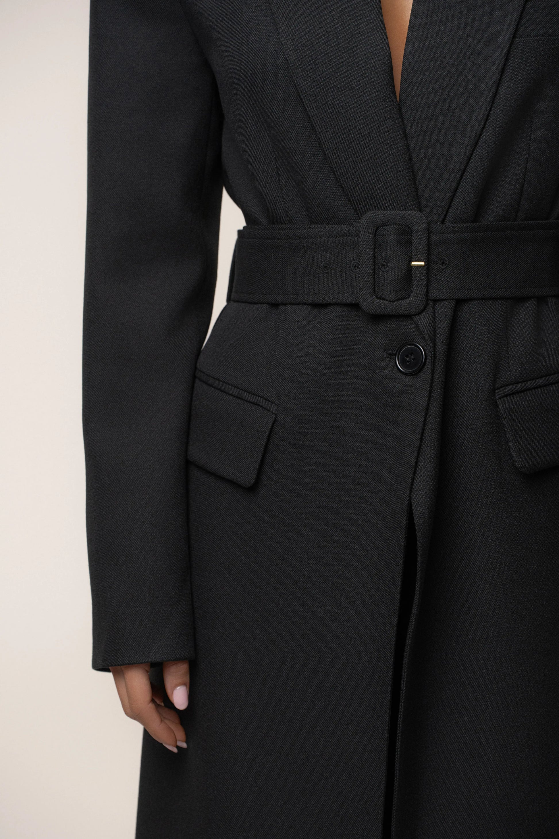 Black Longline Tailored Coat JLUXLABEL