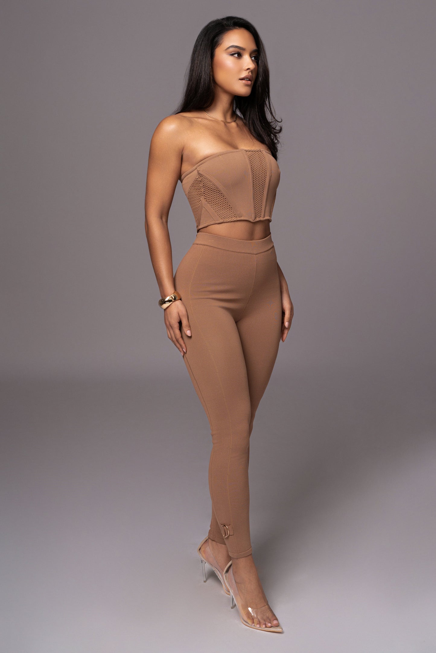 Pecan Freda Knit Bustier