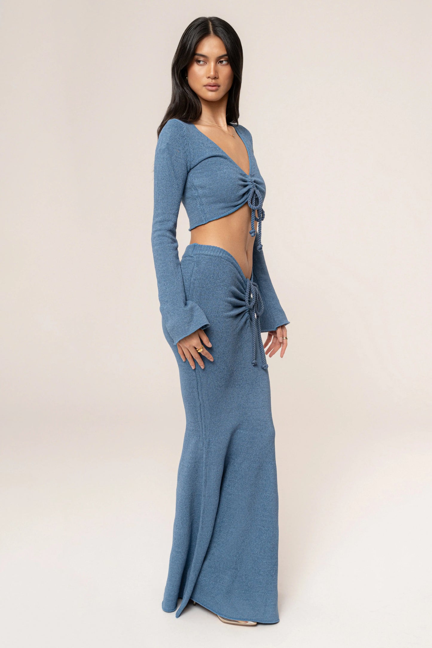Blue Dusk Resort Two-Piece Skirt Set JLUXLABEL