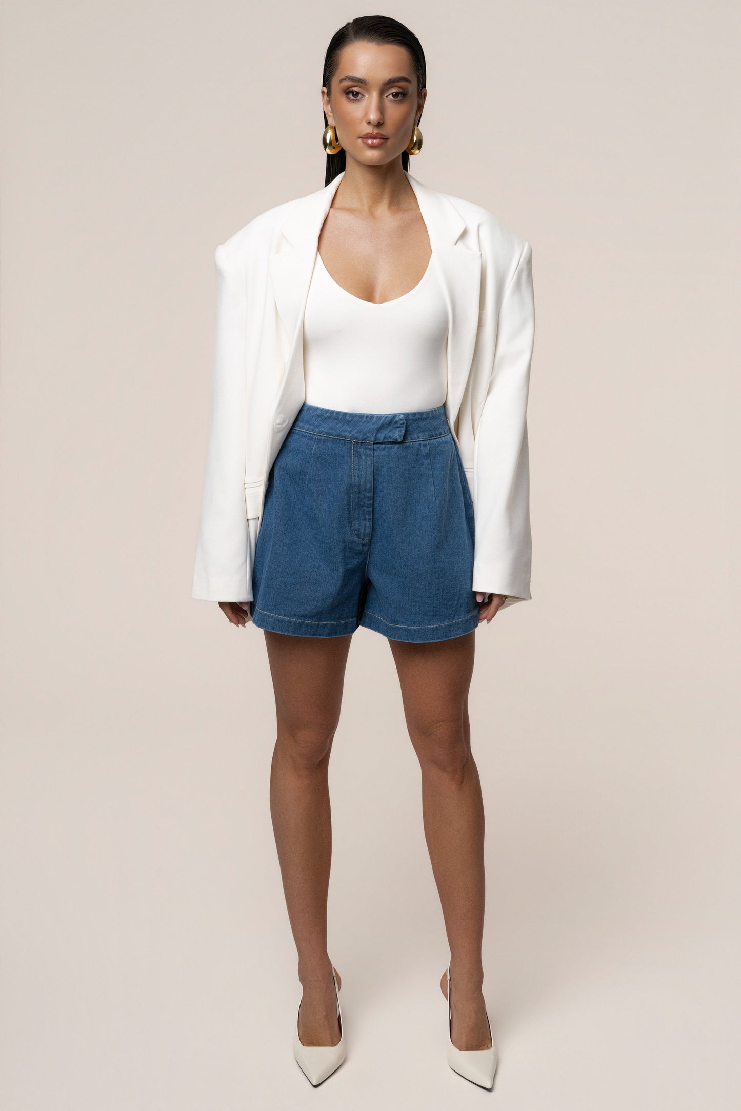 Medium Wash City Stroll Denim Shorts JLUXLABEL