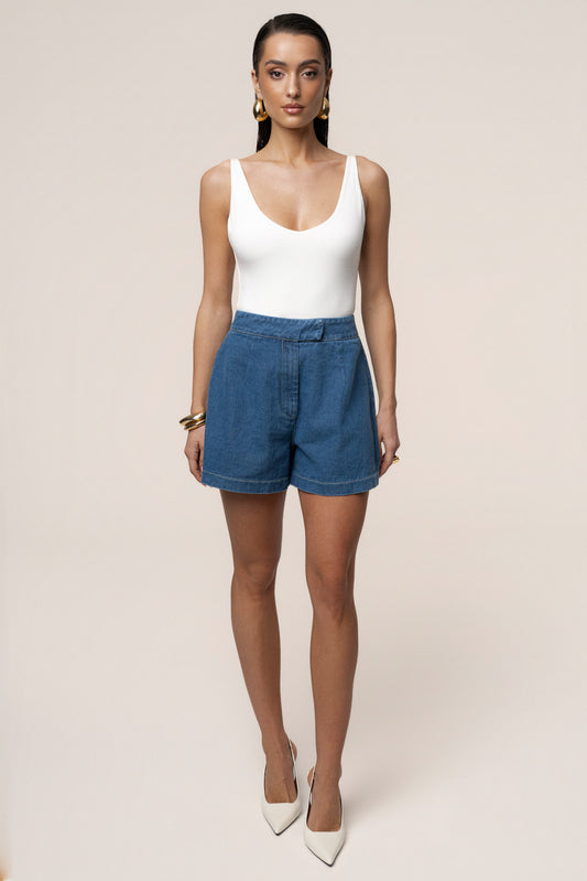Medium Wash City Stroll Denim Shorts JLUXLABEL