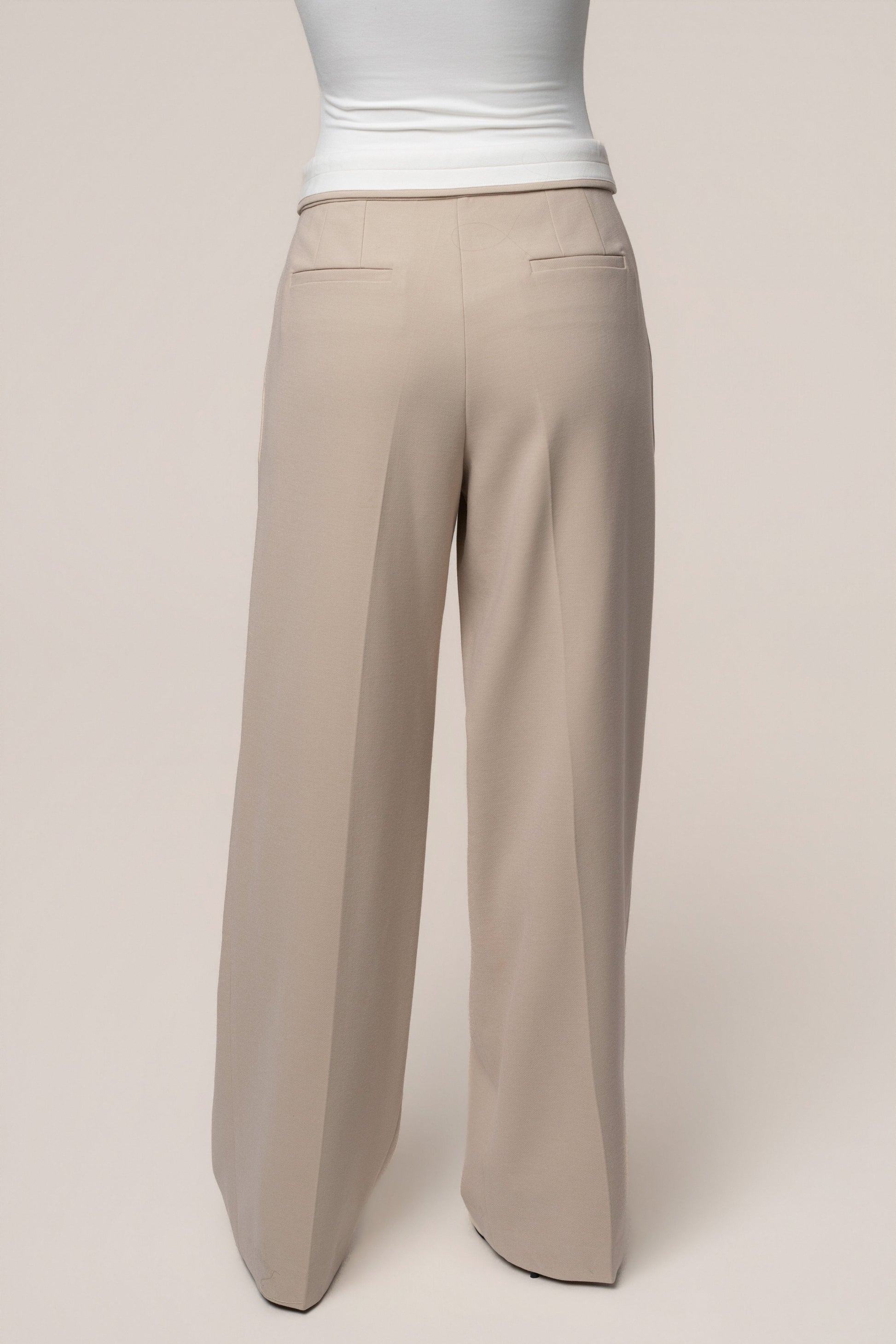 Beige/Ivory Command Pleat Trouser JLUXLABEL