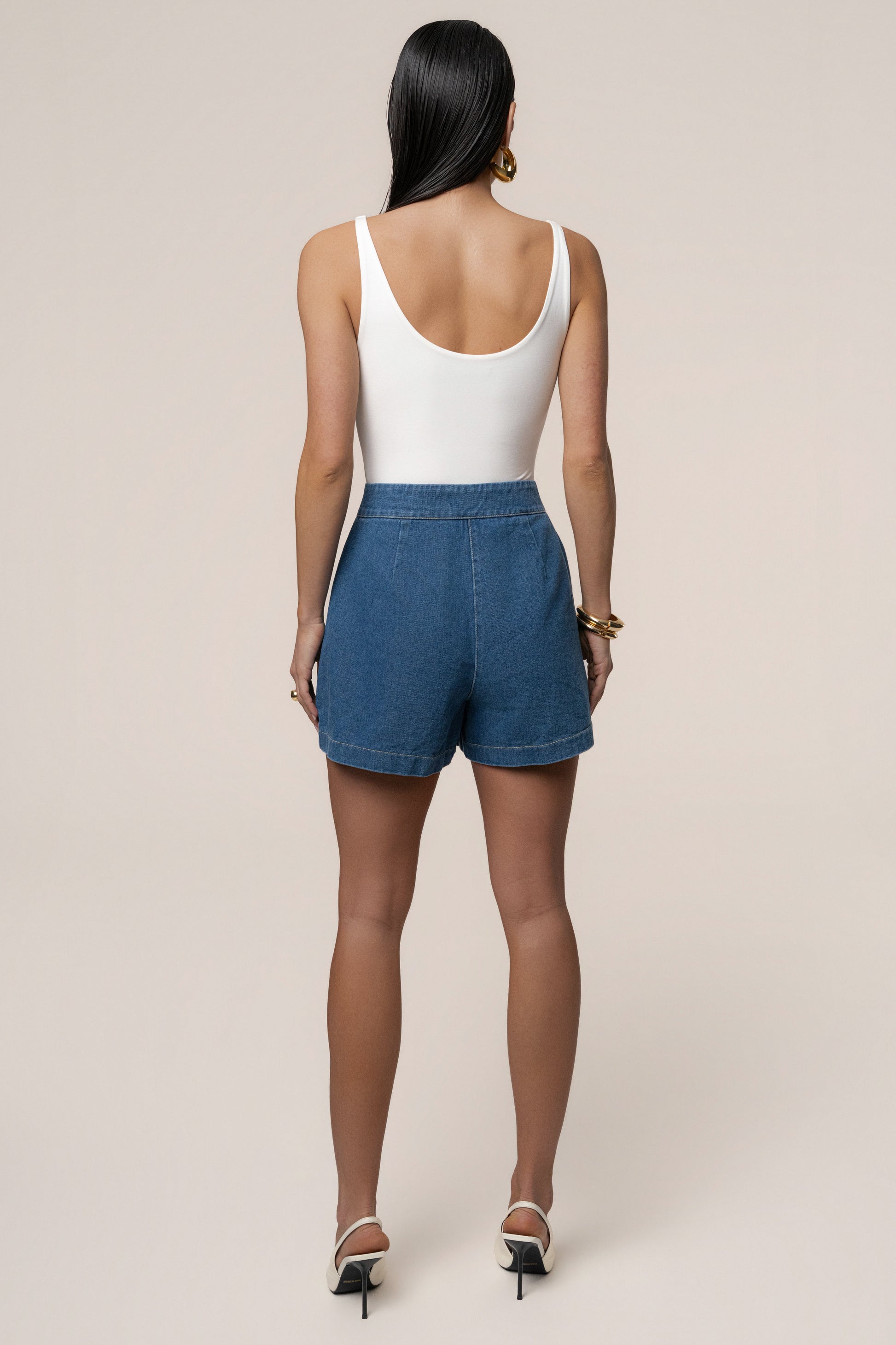 Medium Wash City Stroll Denim Shorts JLUXLABEL
